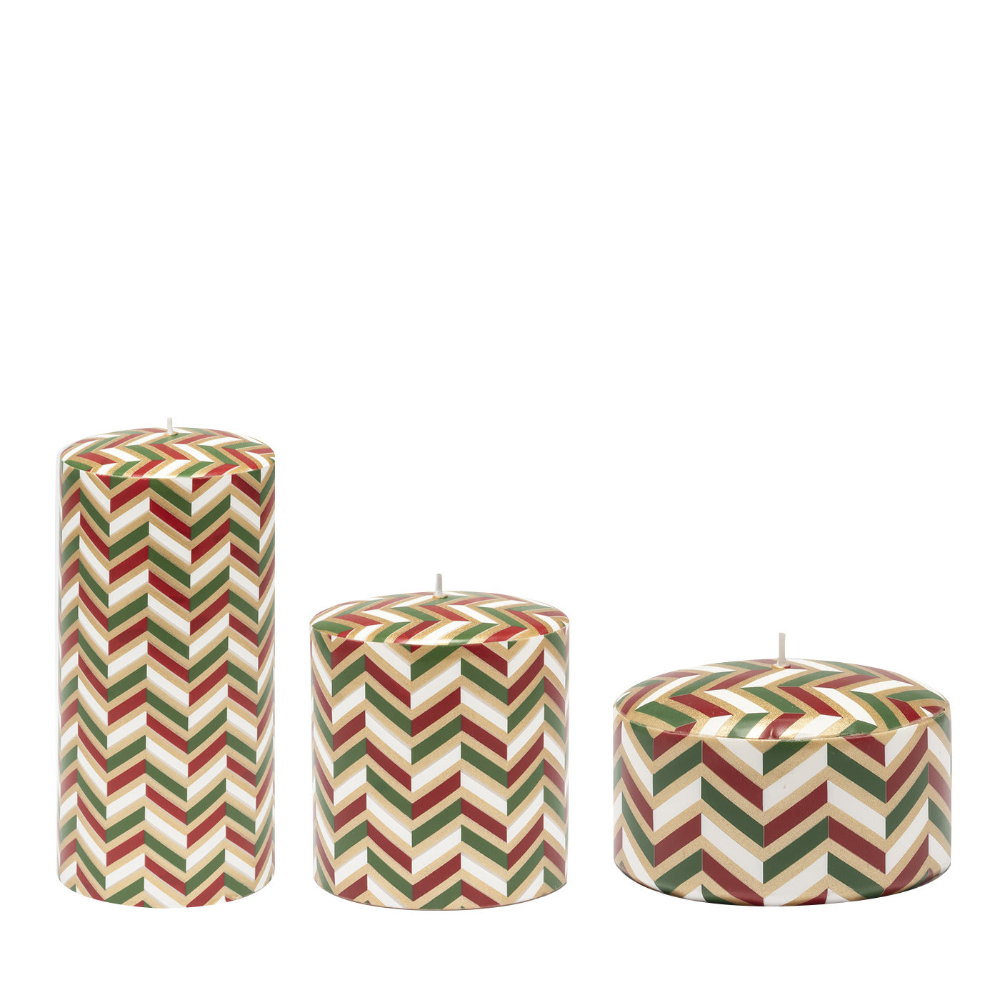 Righe Set of 3 Red and Green Candles - Cereria Pernici 1892