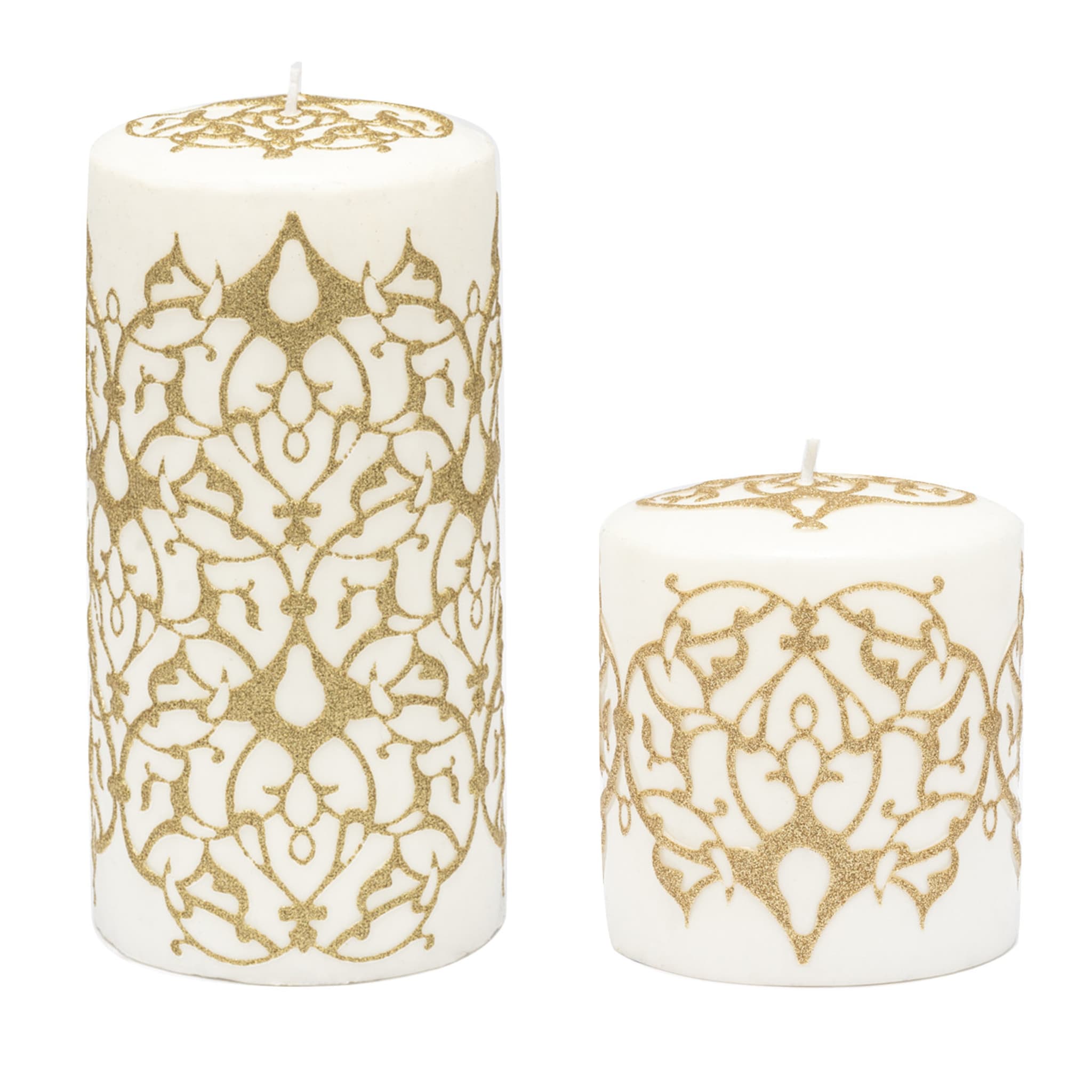 Arabesque Set de 2 bougies dorées - Vue principale