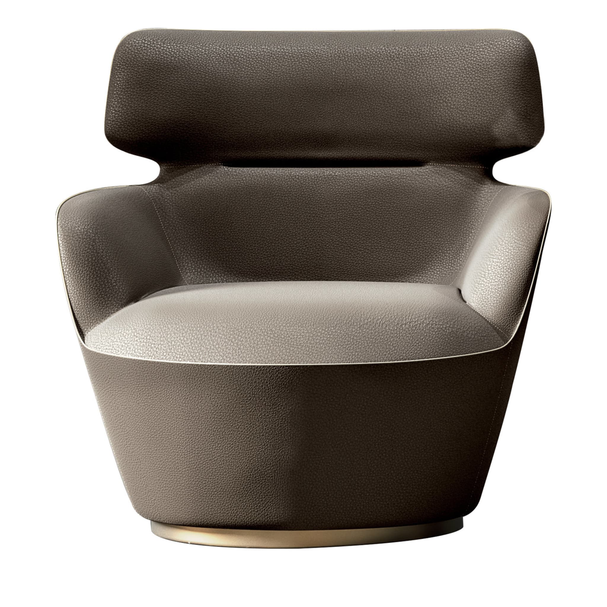 Taupe Barrel Armchair - Main view
