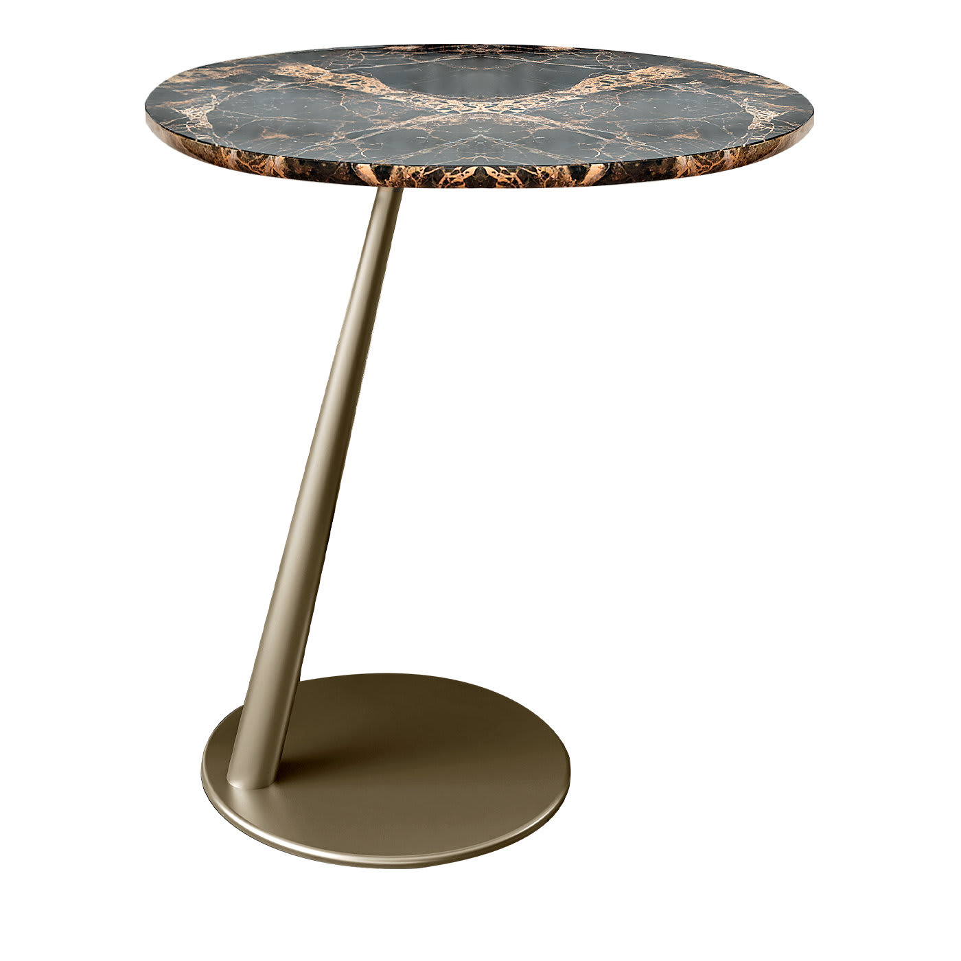 Round Occasional Table with Emperador Marble Top - Barnini Oseo Richmond