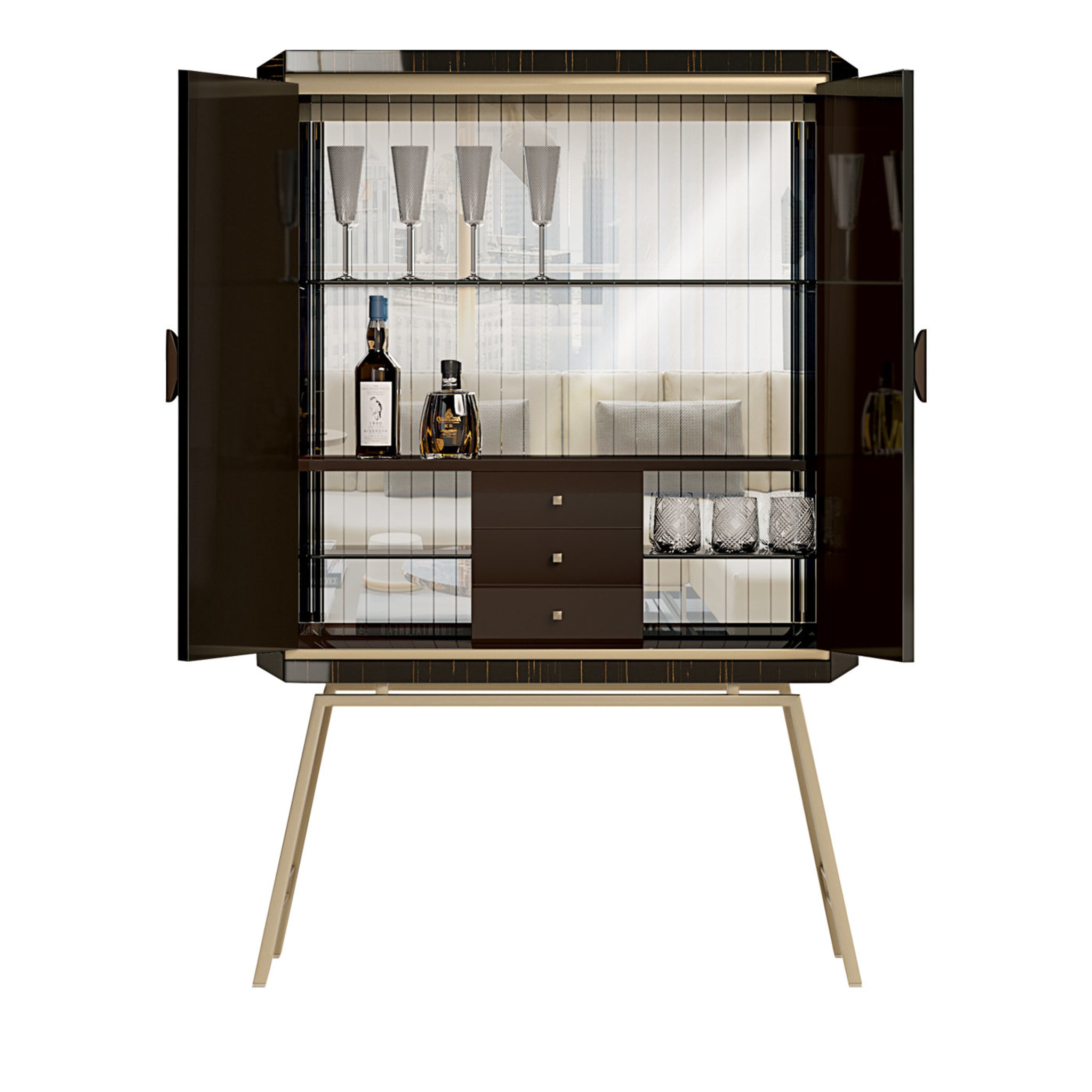 Taupe Bar Cabinet - Alternative view 1