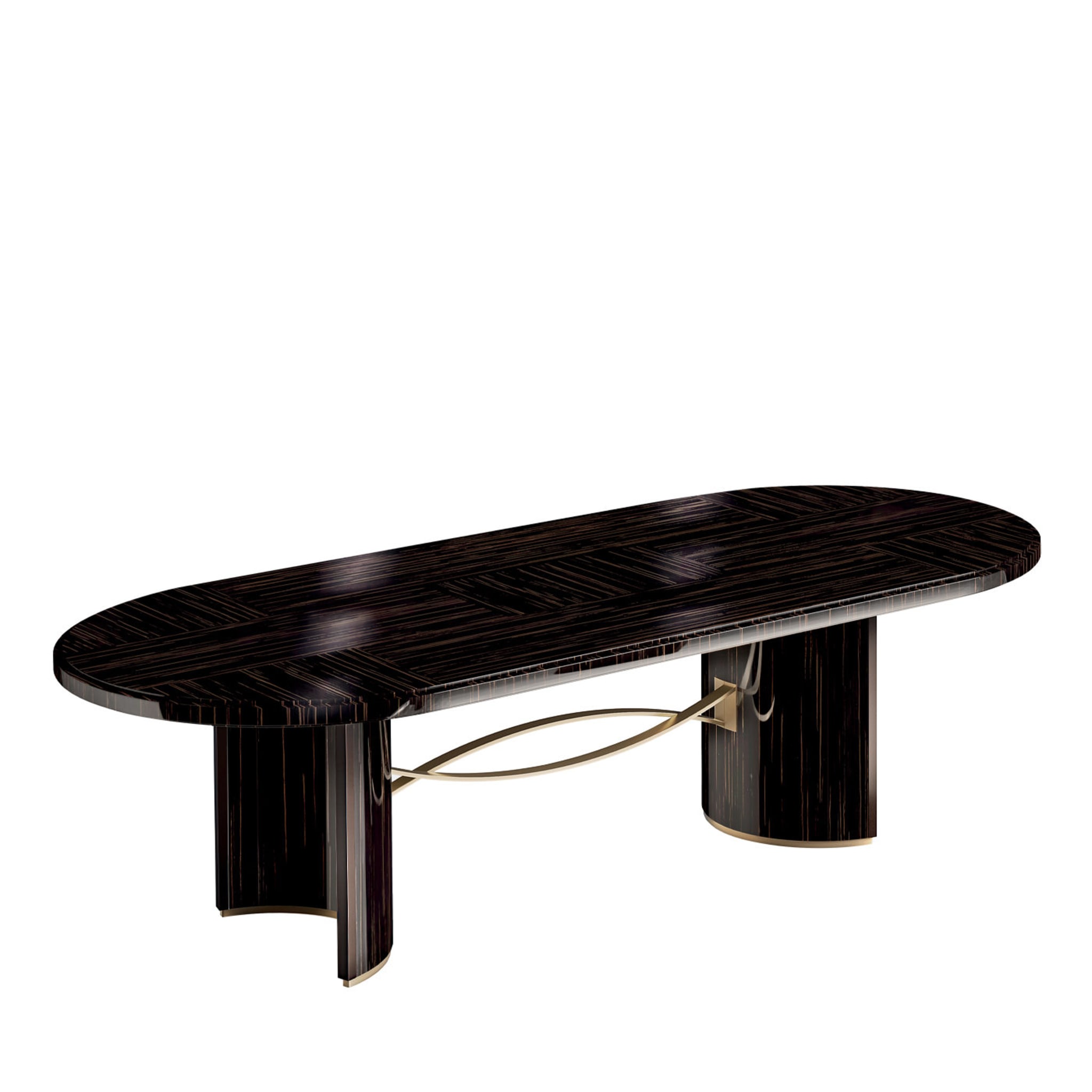 Ovaler Tisch aus Ebenholz - Hauptansicht