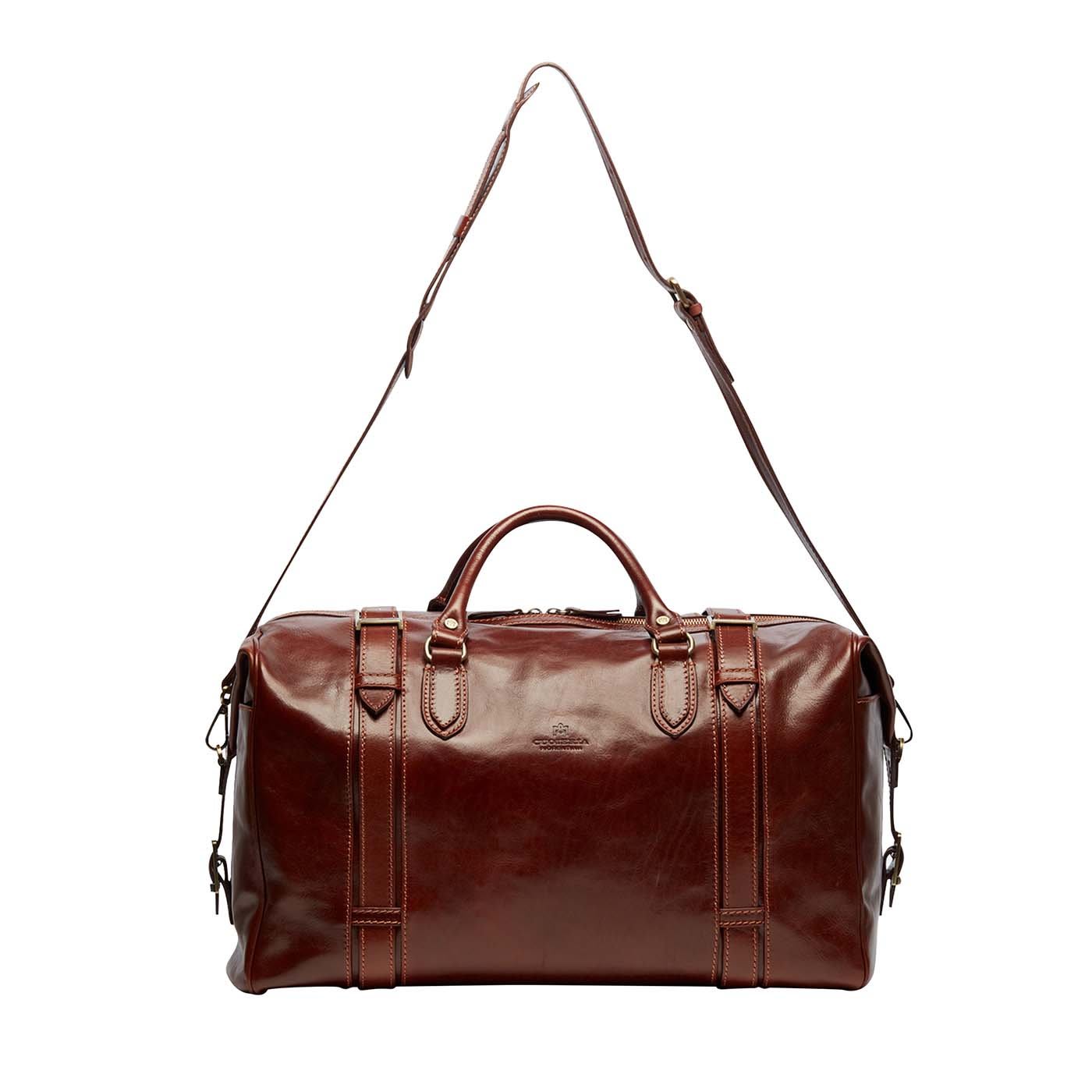 Warm & Color Large Brown Weekender Bag - Cuoieria Fiorentina