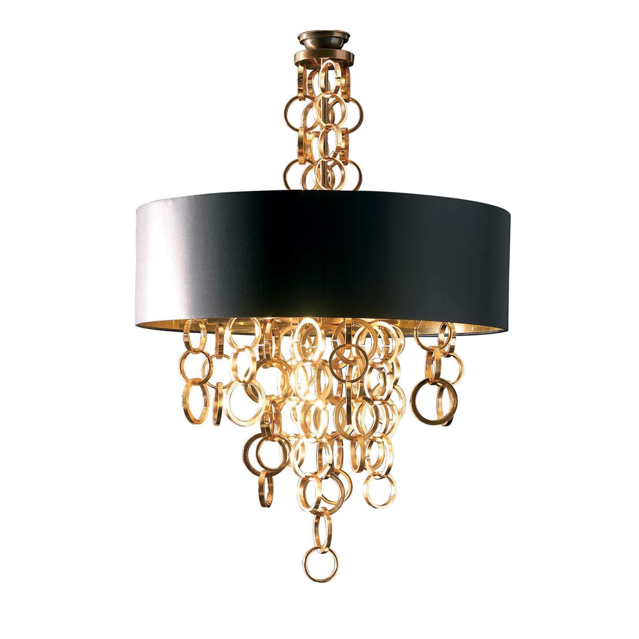 7128 Black Chintz Chandelier with Golden Circles - Main view