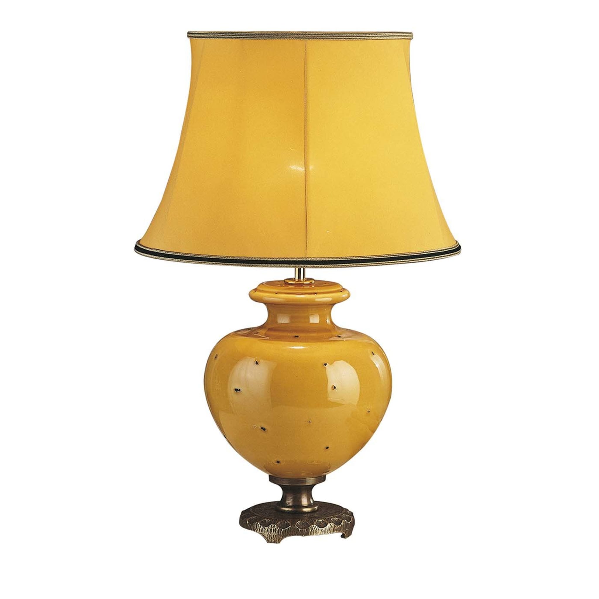CL1740 Lampada in maiolica e seta color senape - Vista principale