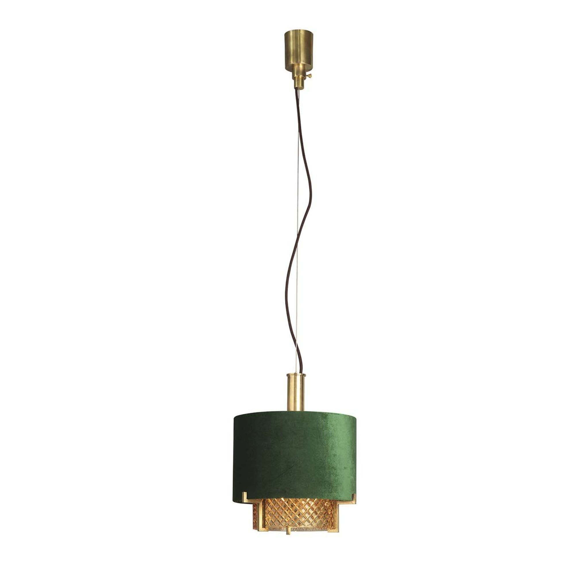 7284/V Brass and Crystal Pendant Light - Main view