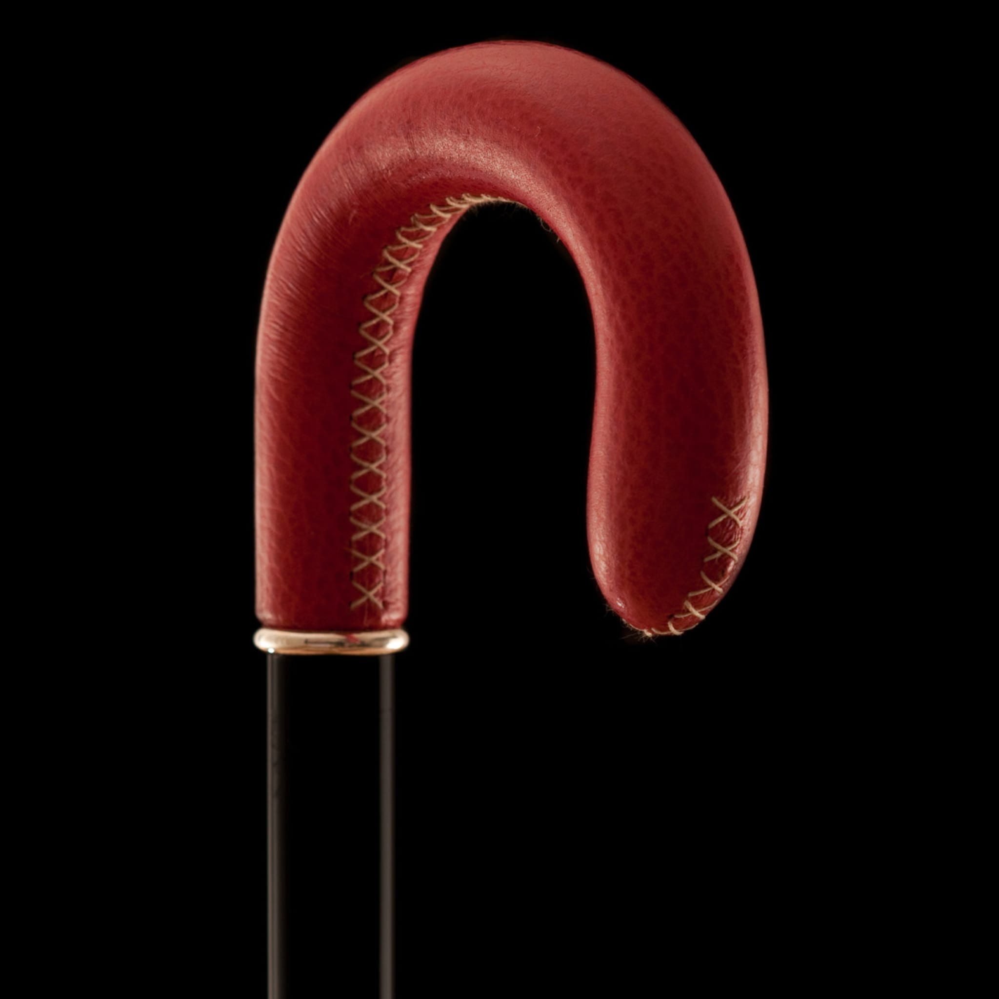 Bastón tradicional con empuñadura roja y blanca  - Vista alternativa 1