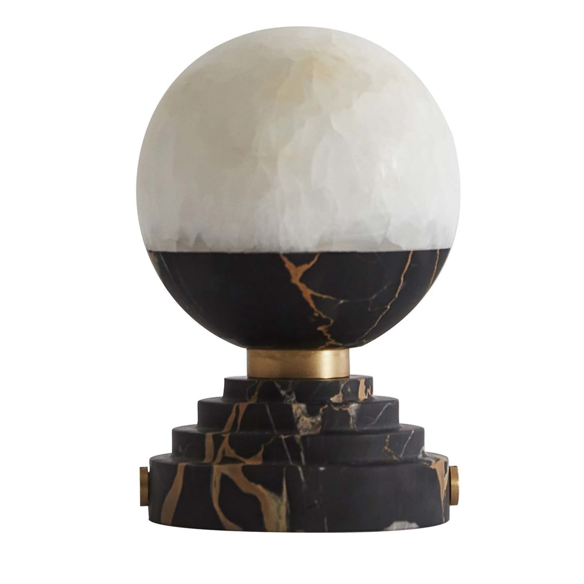 Lampada da tavolo Lunar in marmo Portoro e onice - Vista principale