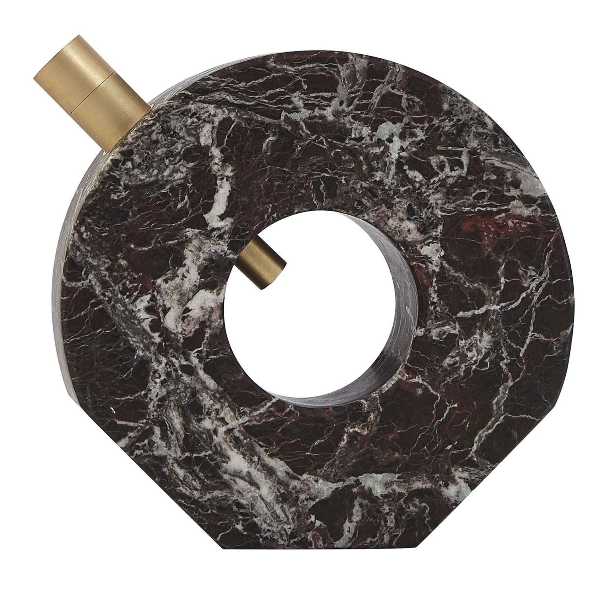 Voyager Disk Table Lamp in Rosso Levanto Marble  - Main view