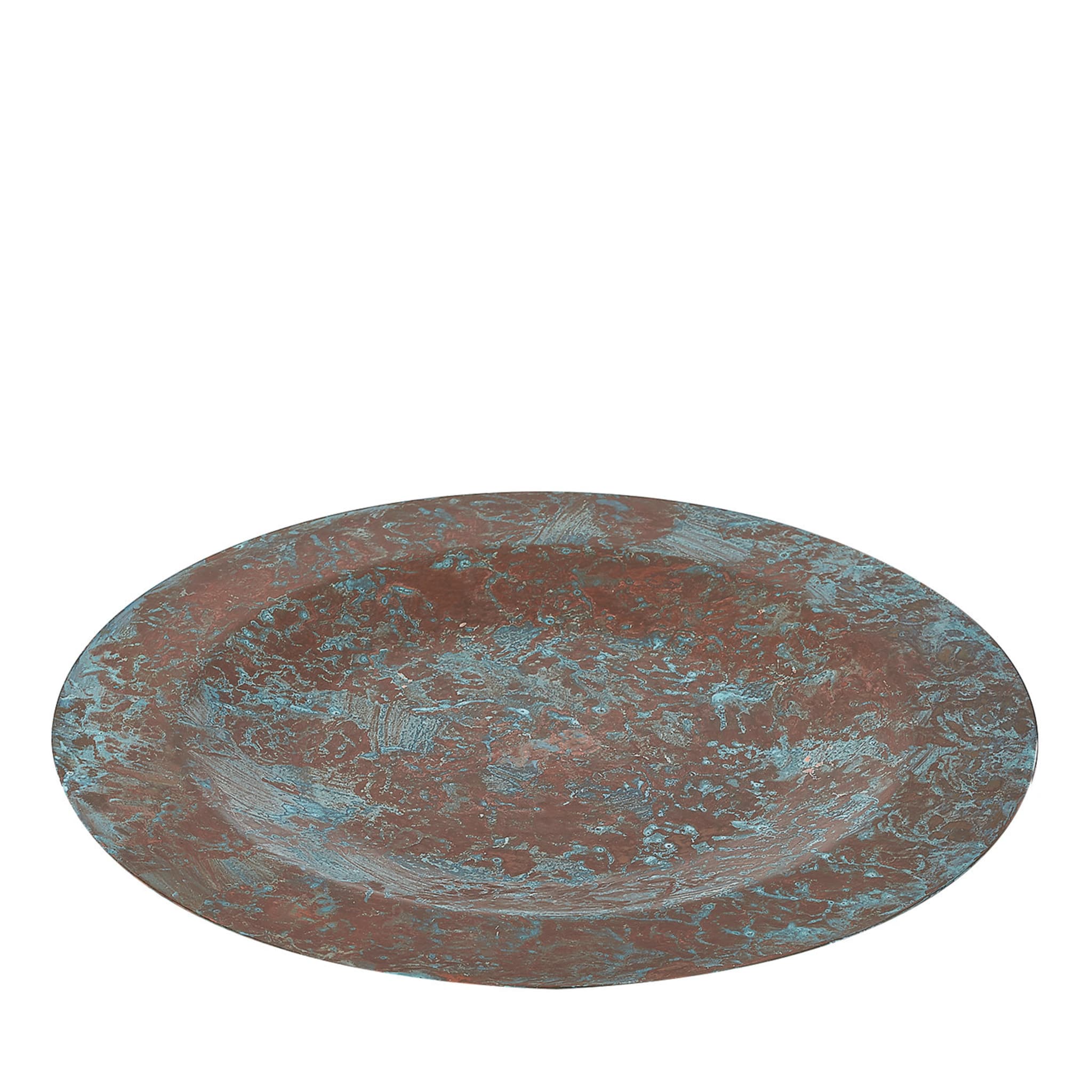 Assiette de charge Pompéi en cuivre vert vieilli - Vue principale