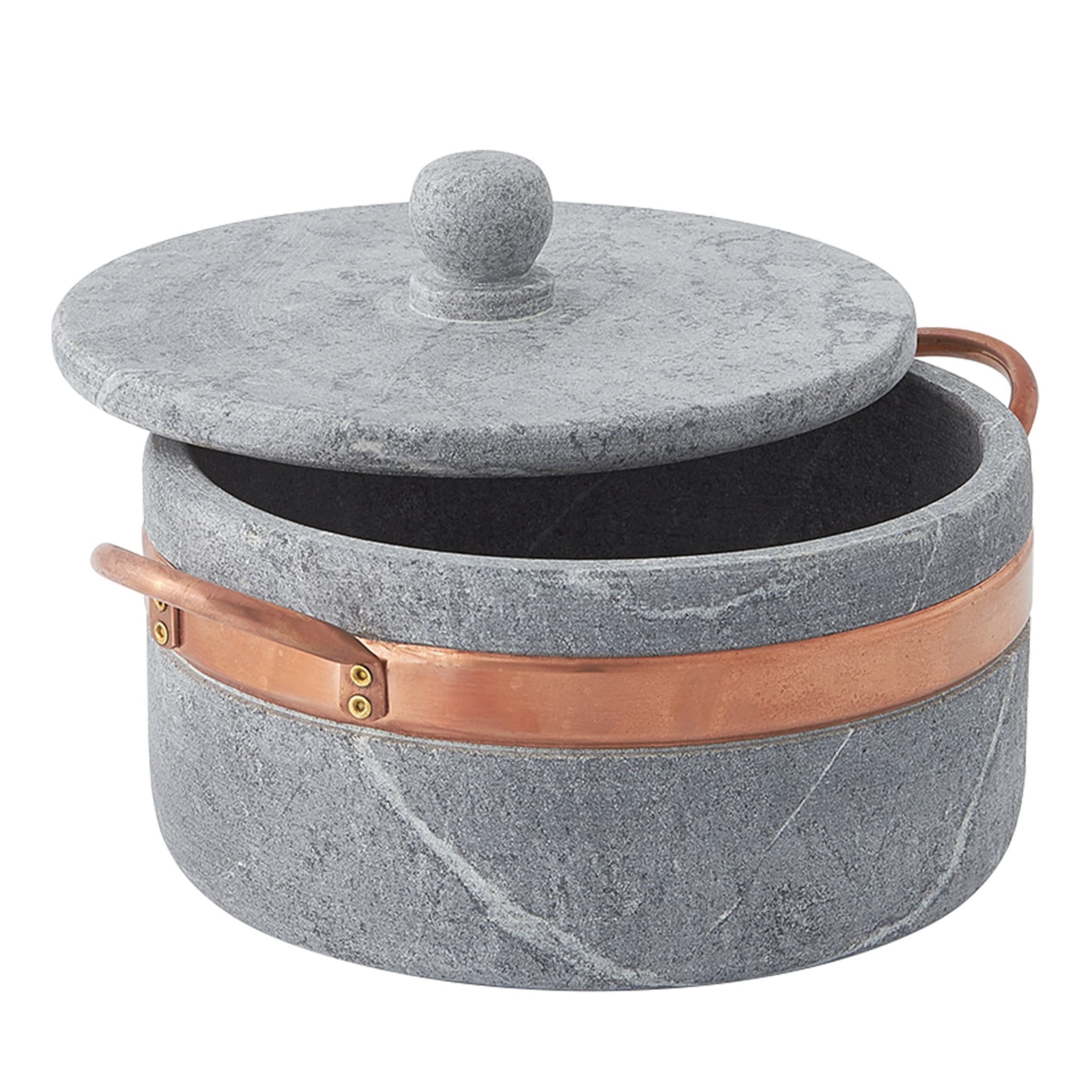 Soapstone Soucepan with Lid - Main view
