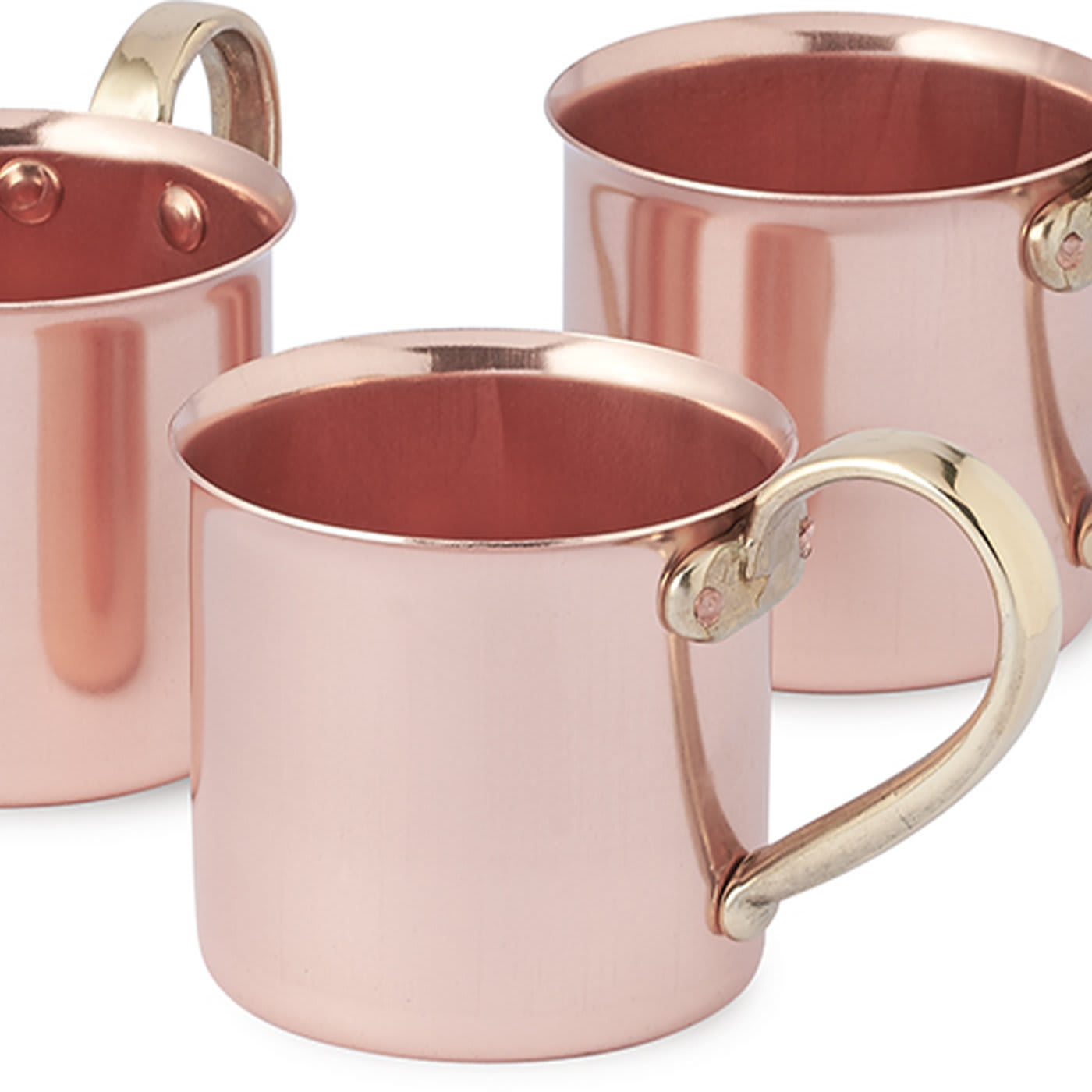 Set of 4 Copper Mugs Cu Artigiana