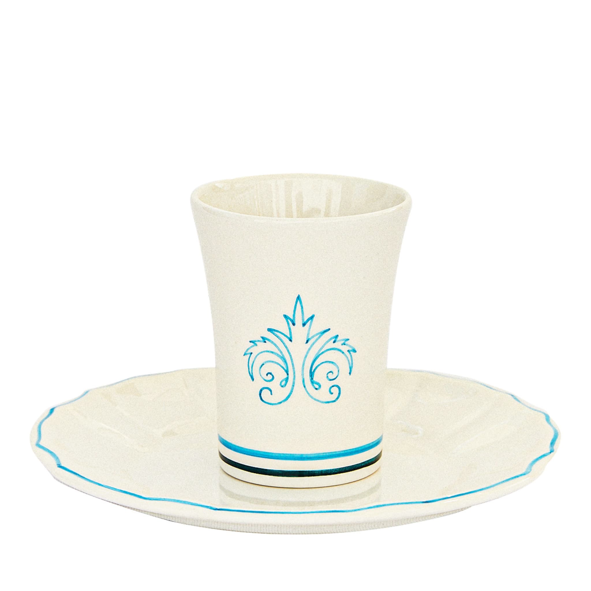 Palm Cup Set - 1 Cup and 1 Dessert Plate - Main view