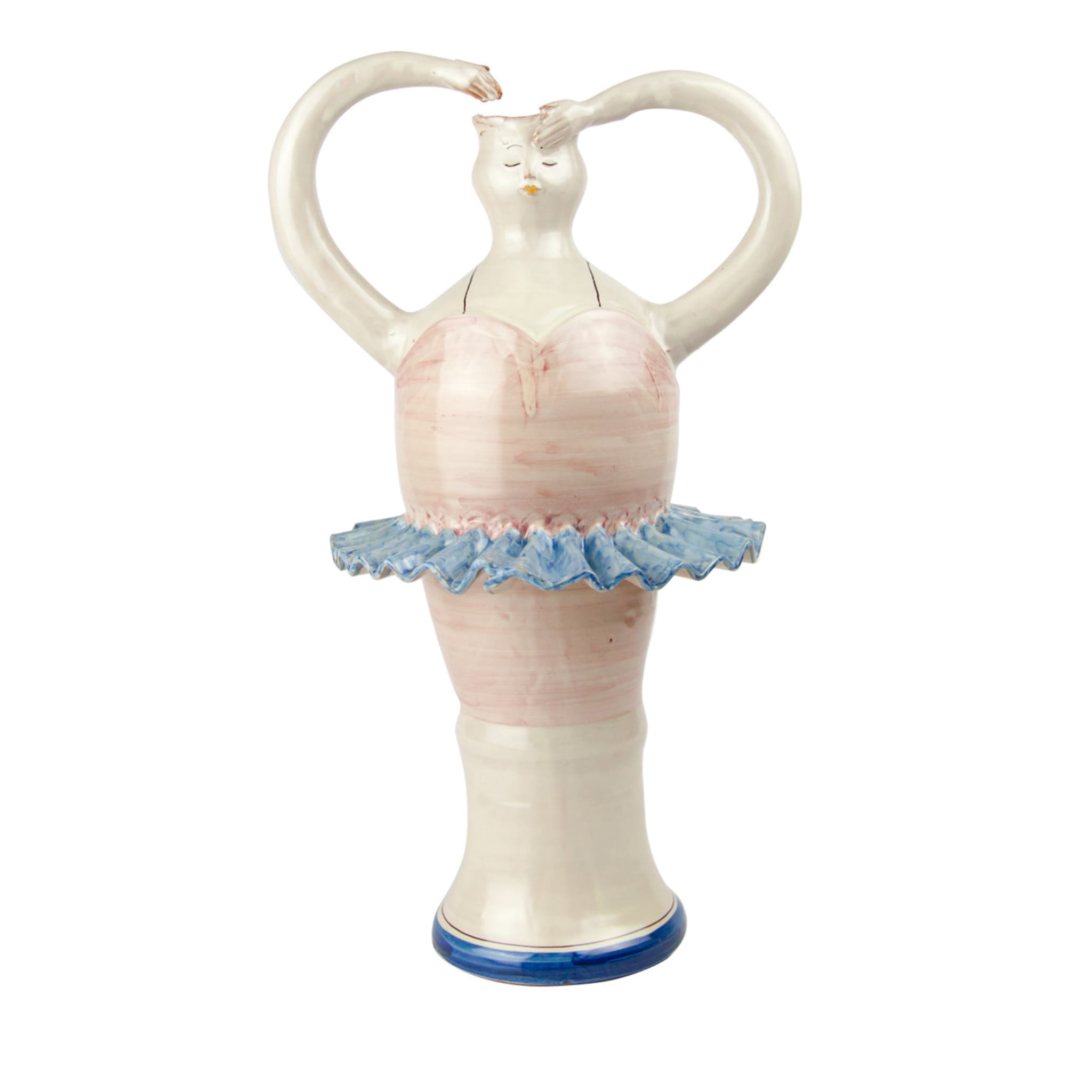 Ballerina Elfenbein Keramik Vase - Hauptansicht