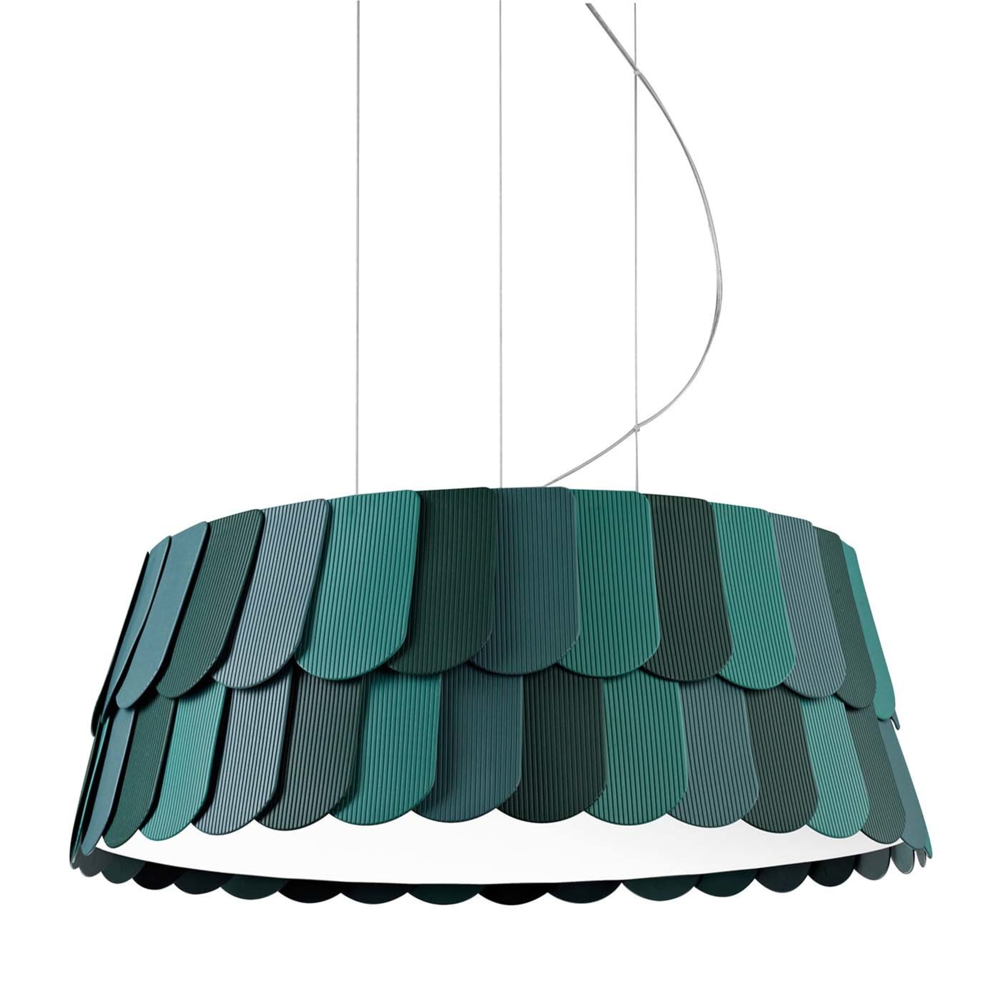 Lampe suspendue Roofer Green de Benjamin Hubert - Vue principale