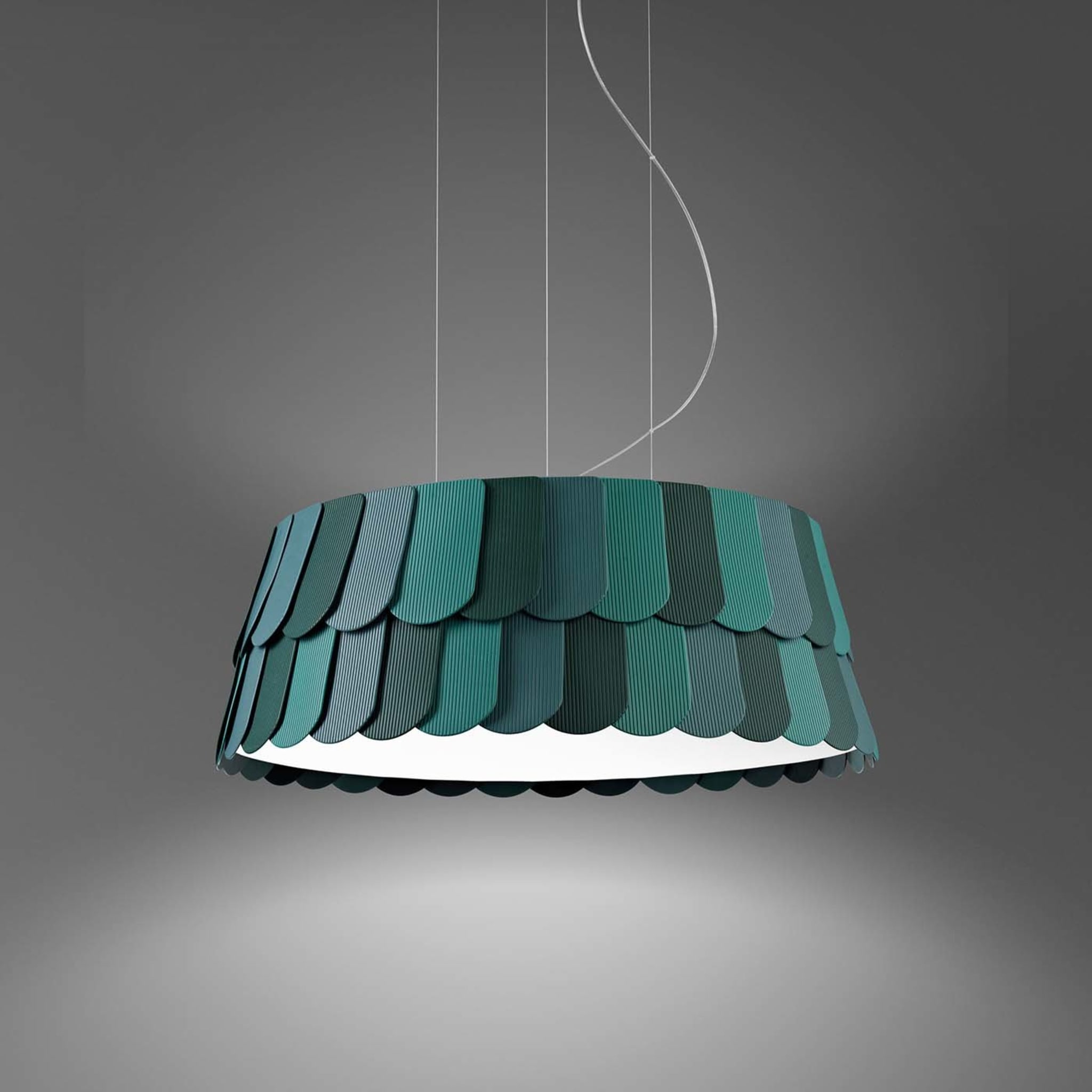 Lampe suspendue Roofer Green de Benjamin Hubert - Vue alternative 1
