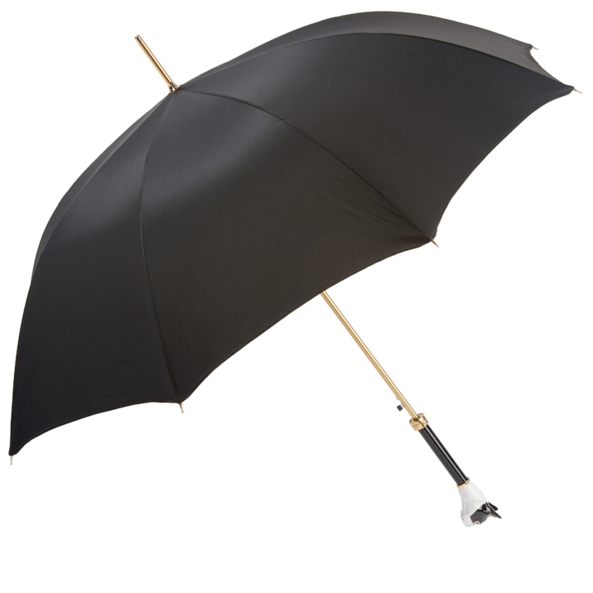 Schwarzer Regenschirm mit französischem Bulldoggengriff - Hauptansicht