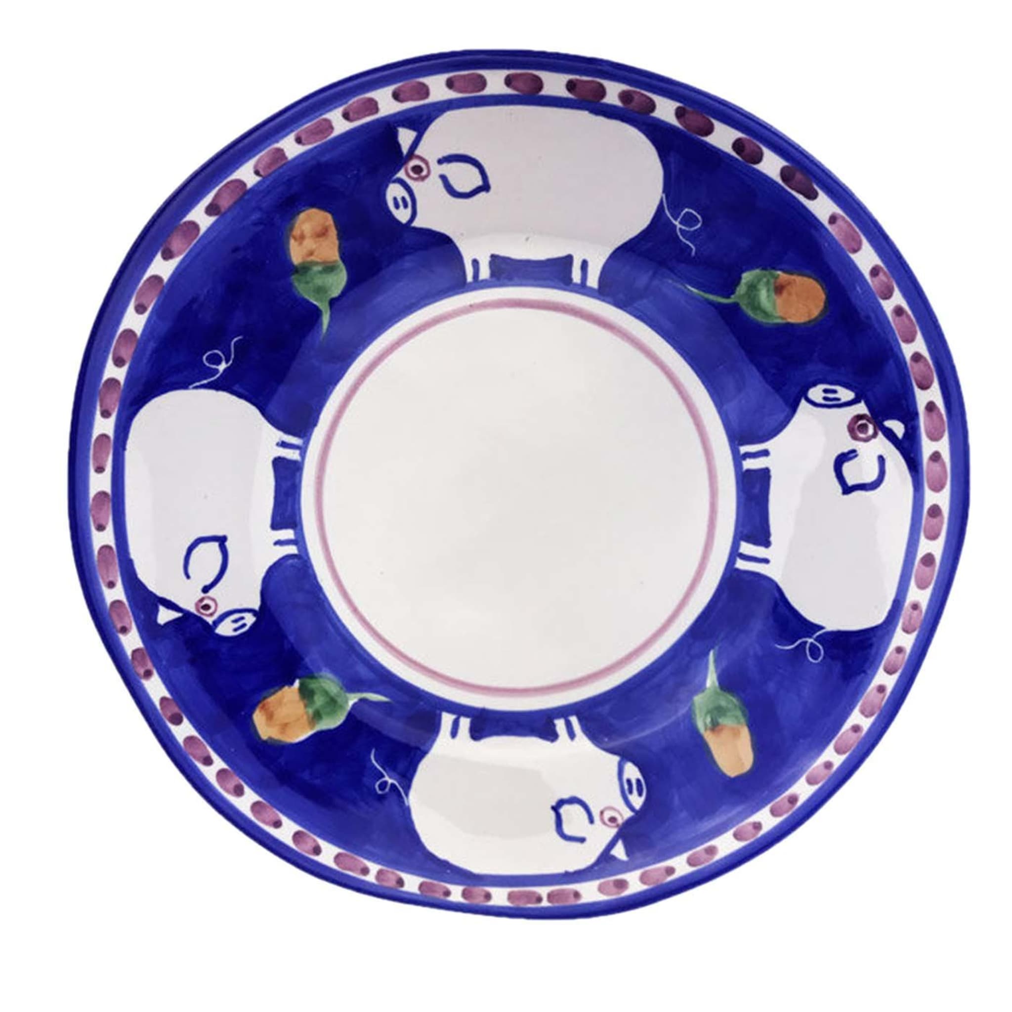 Cortile Set di 6 piatti da portata rotondi blu 38 cm - Vista principale