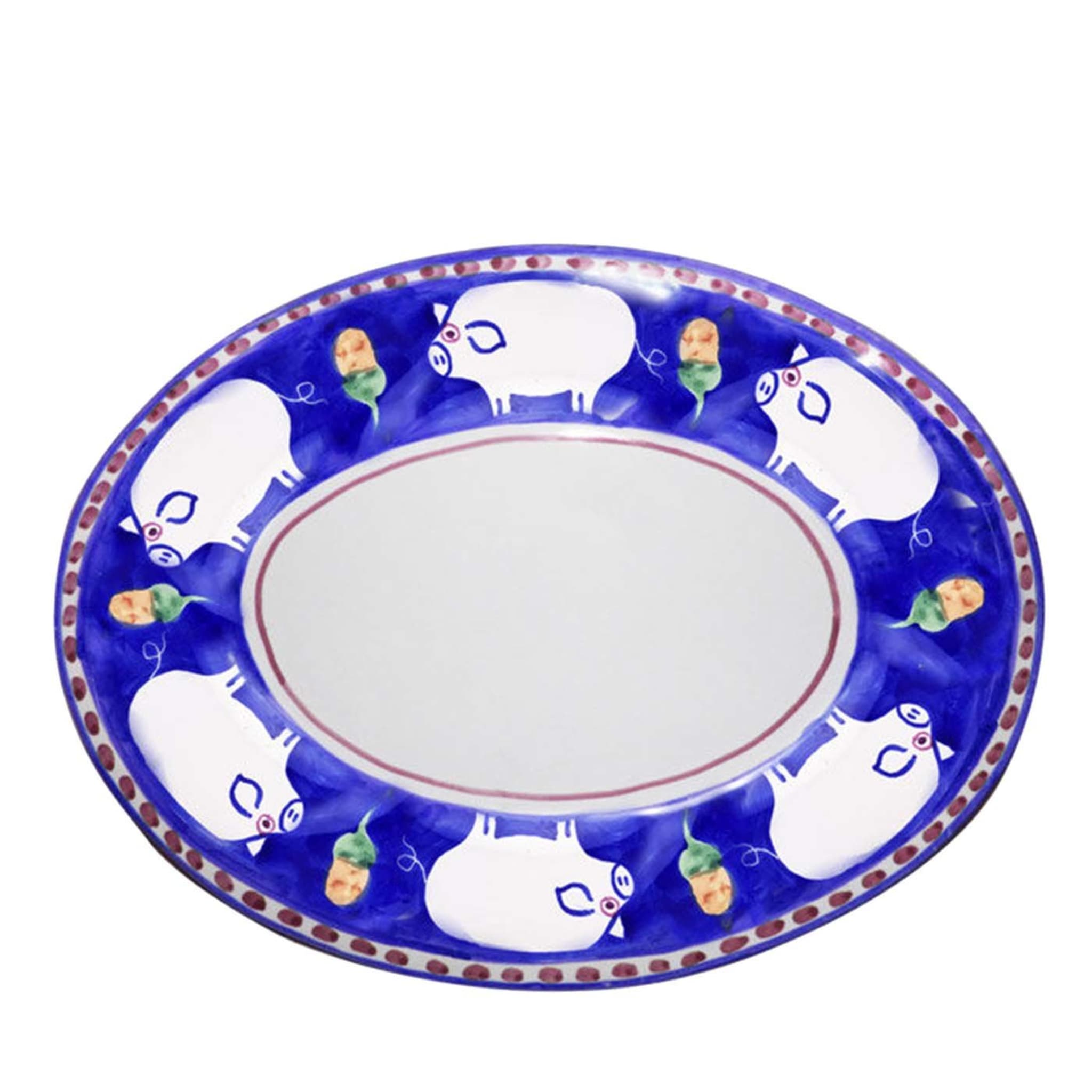 Cortile Oval Blue Tray 43cm - Main view