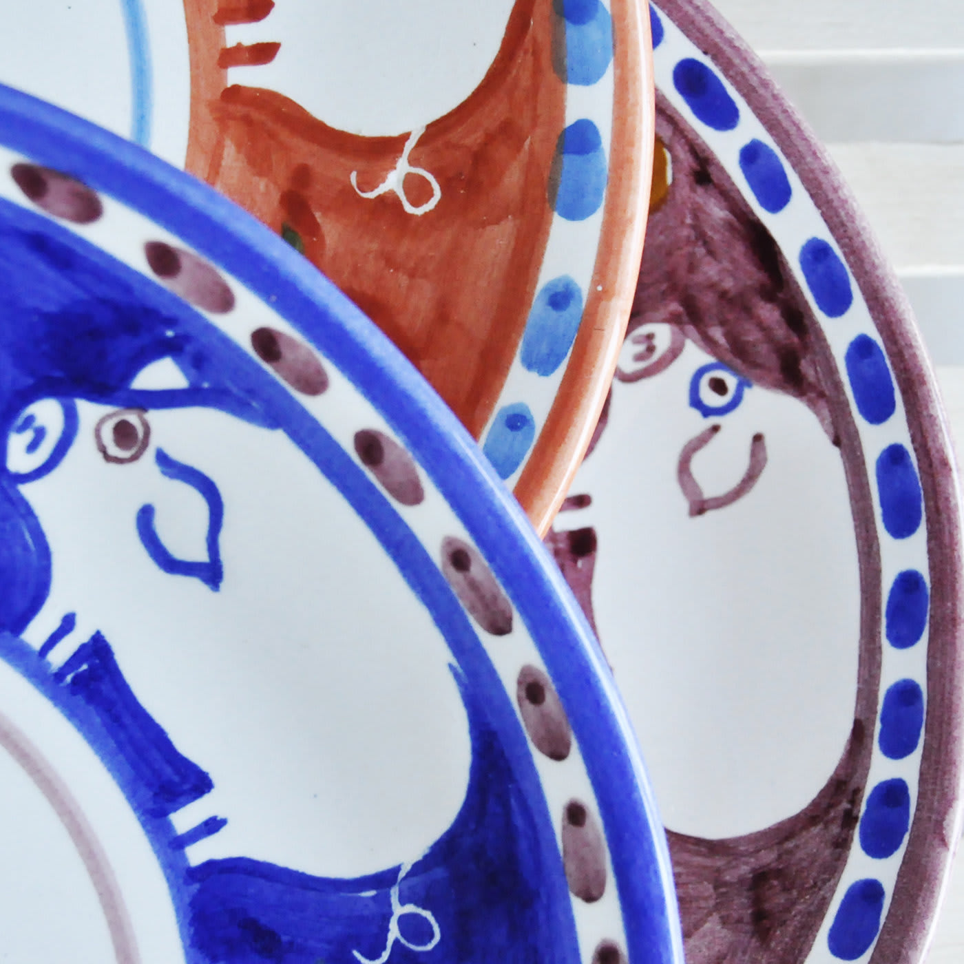 Cortile Set of 2 Oval Blue Trays 43cm - Arcucci Handmade