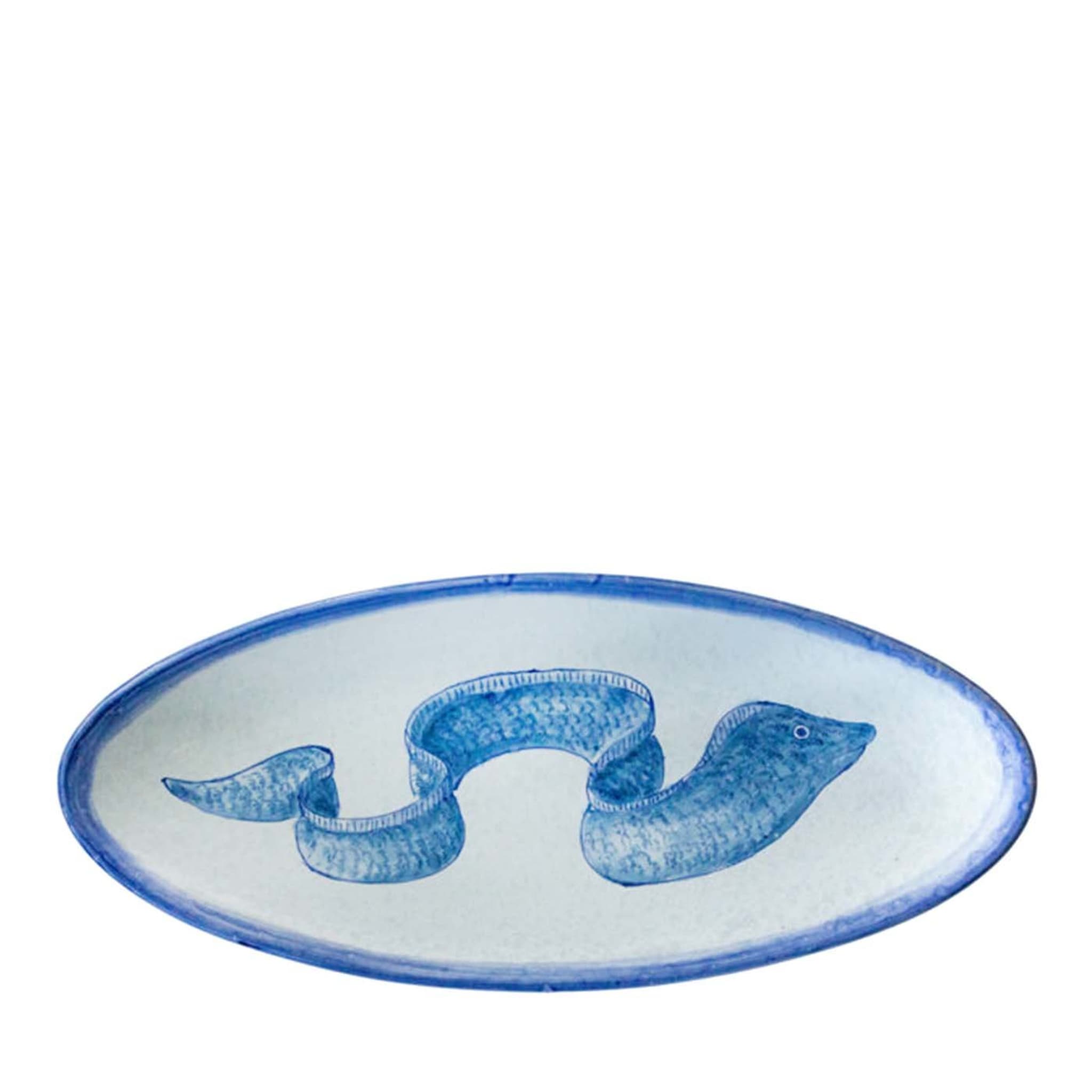 Osteria Large Blue Oval Tray 55x24cm - Main view