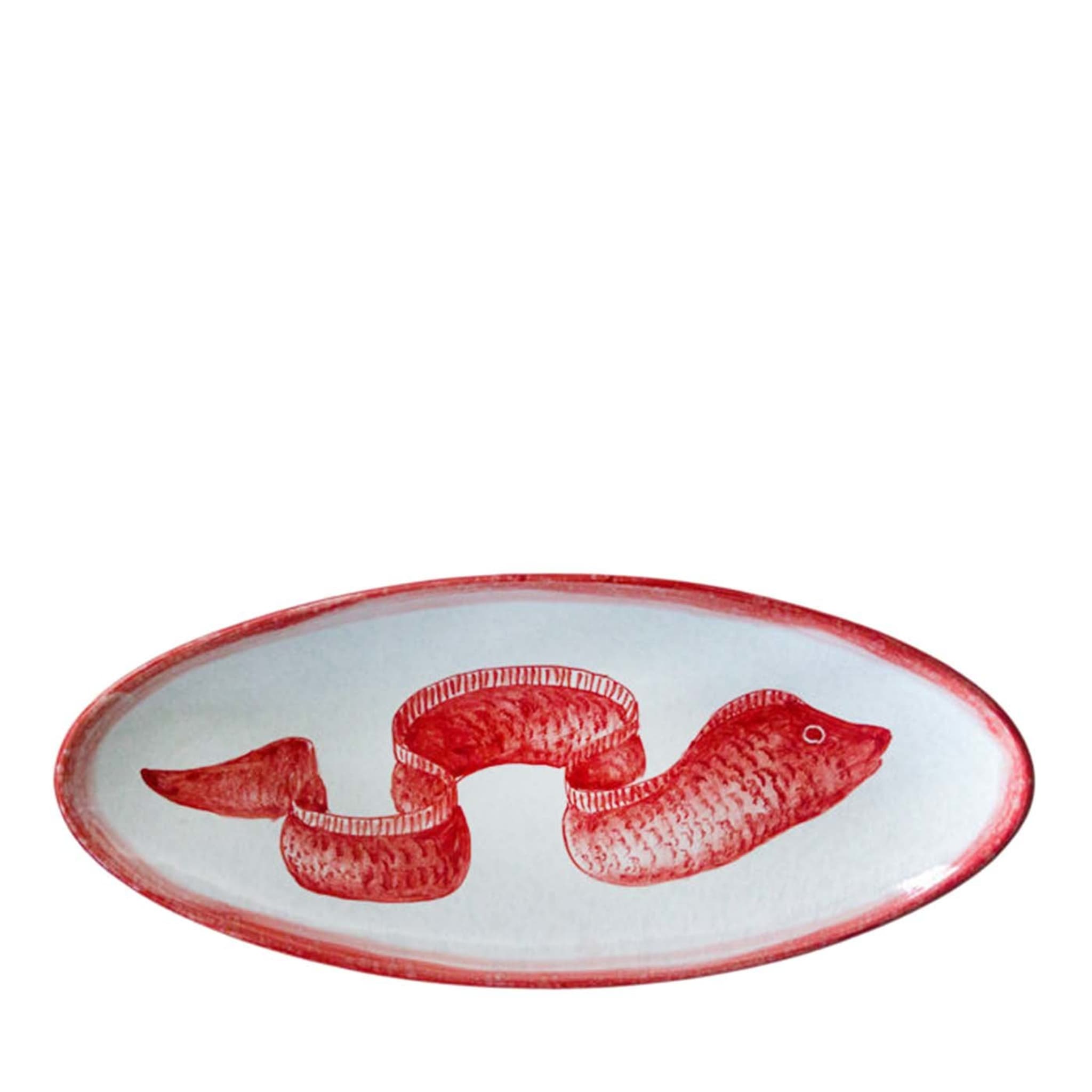 Osteria Large Red Oval Tray 55x24cm - Main view