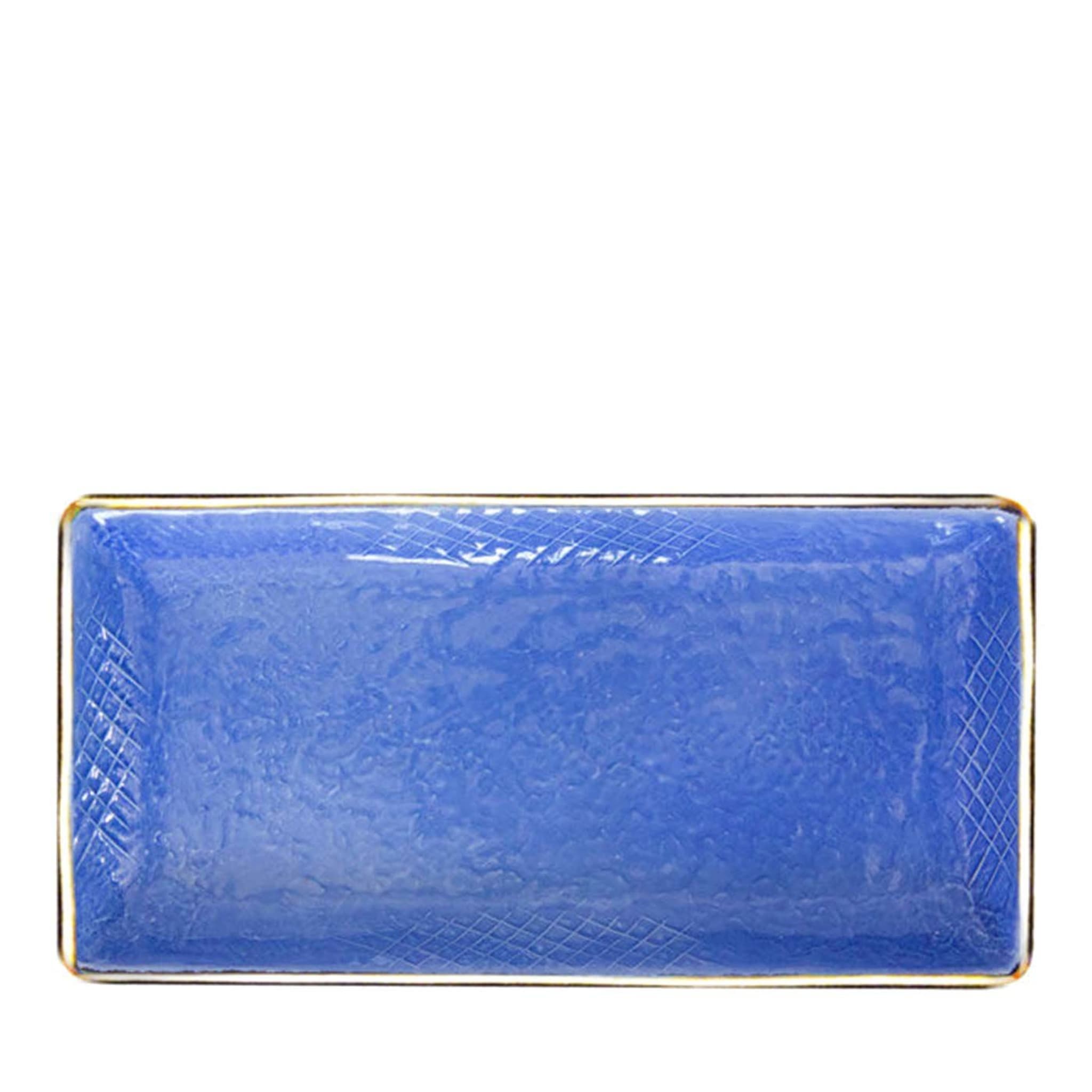 Preta Oro Set de 6 assiettes rectangulaires bleues 30cm - Vue principale