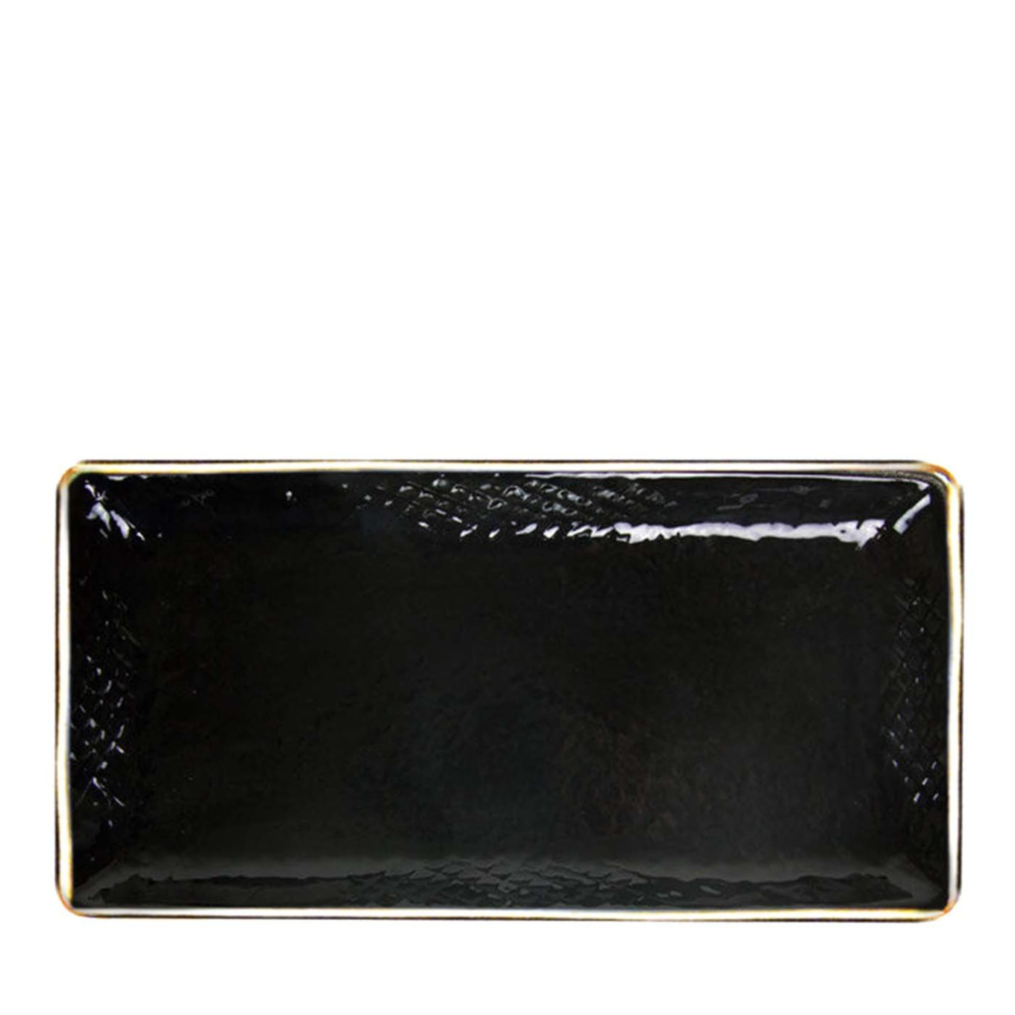 Preta Oro Set de 6 assiettes rectangulaires noires 30cm - Vue principale