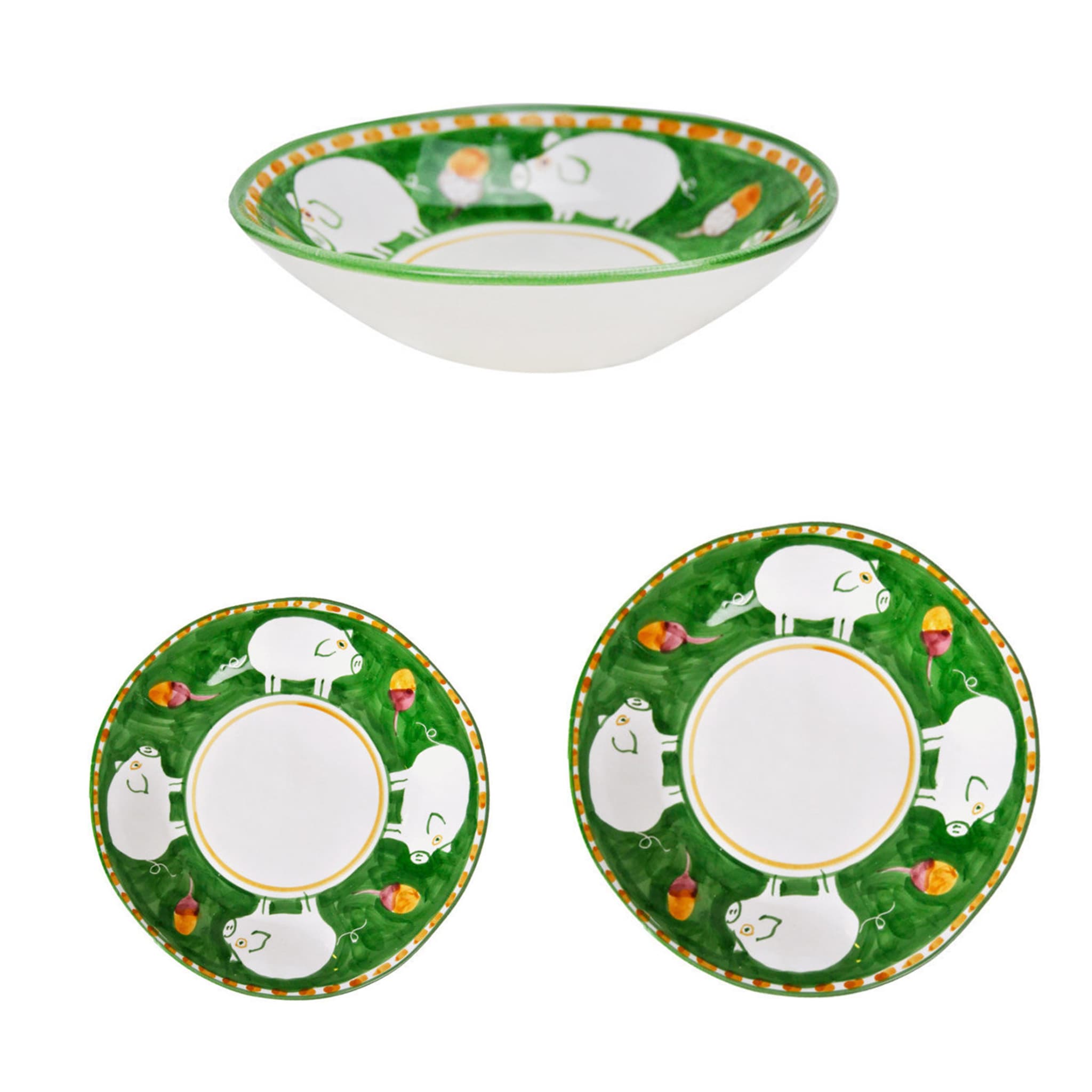 Cortile 18-Piece Green Plate Setting - Main view