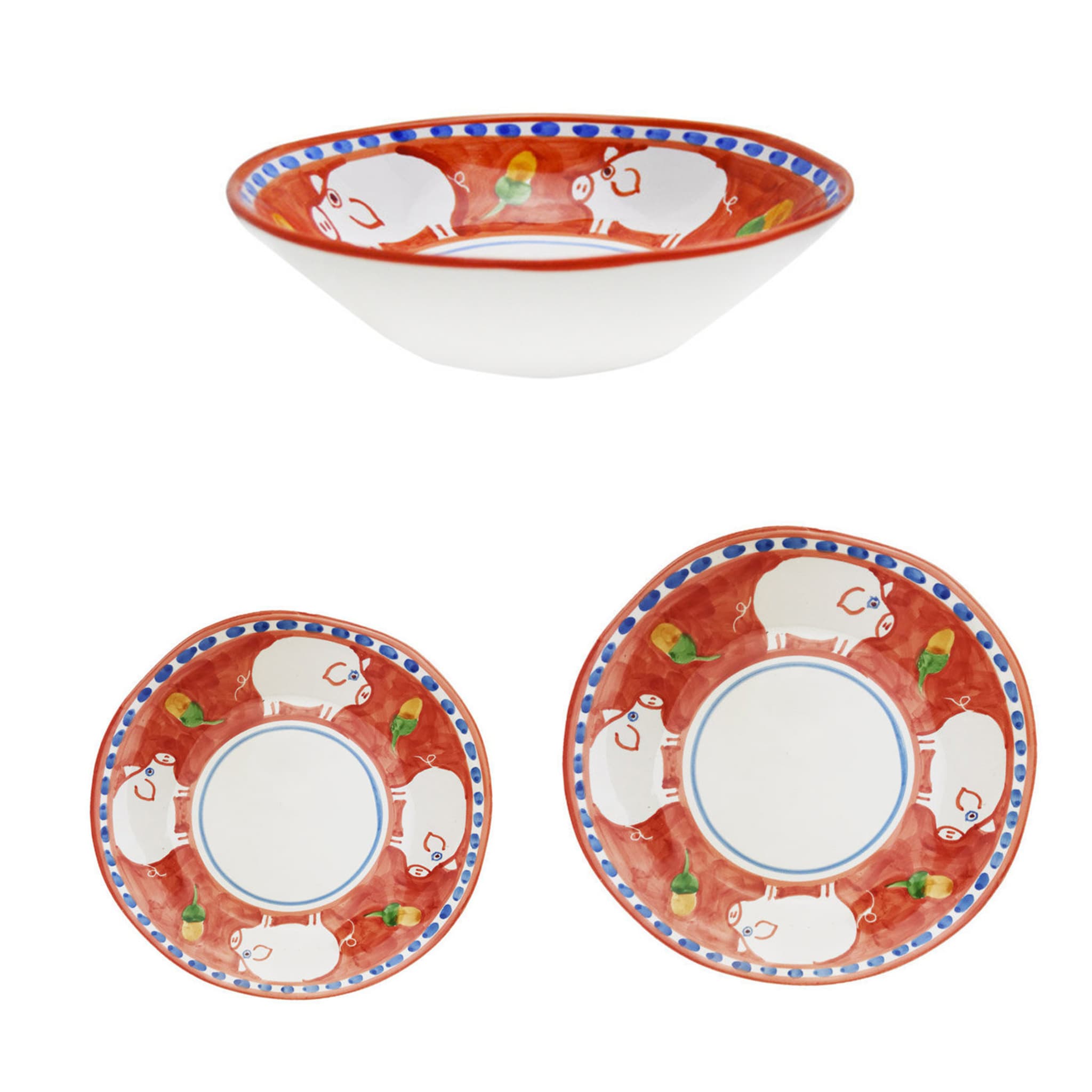 Cortile 18-Piece Red Plate Setting - Main view