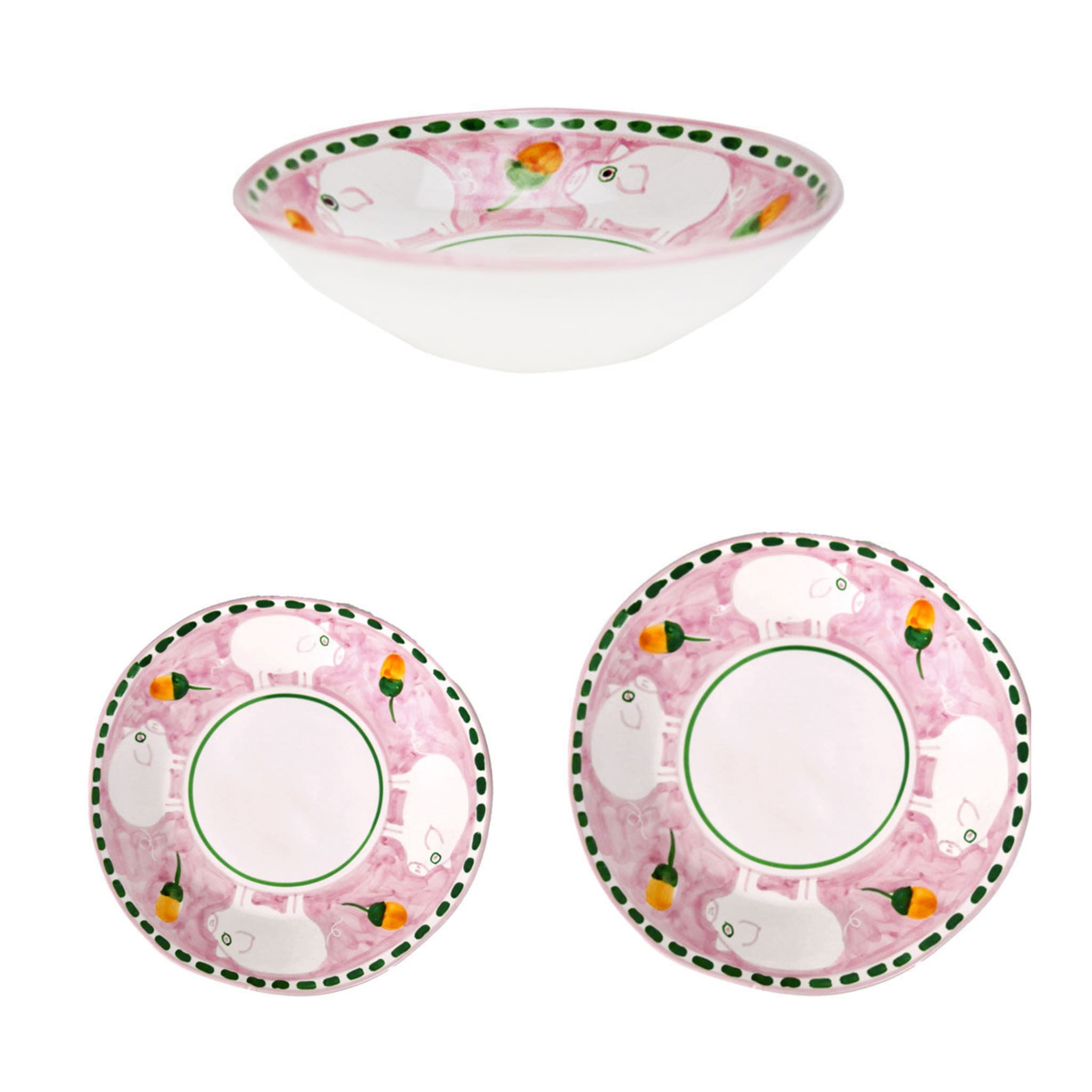 Cortile 18-Piece Pink Plate Setting - Main view