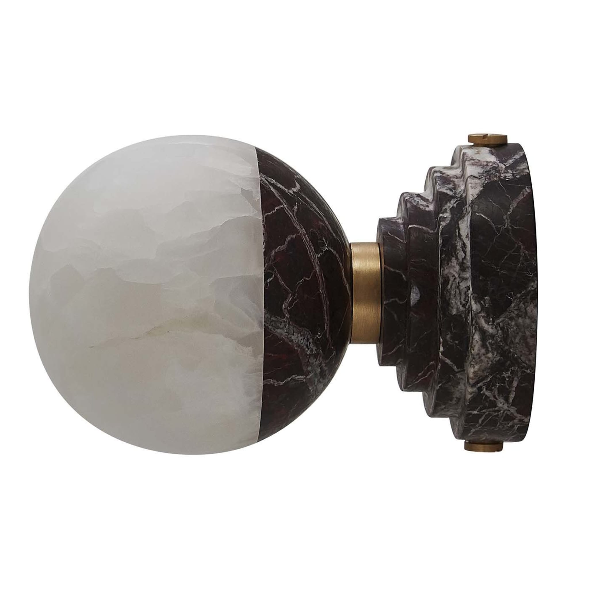 Lunar Sconce in Rosso Levanto Marble and Onyx  - Main view