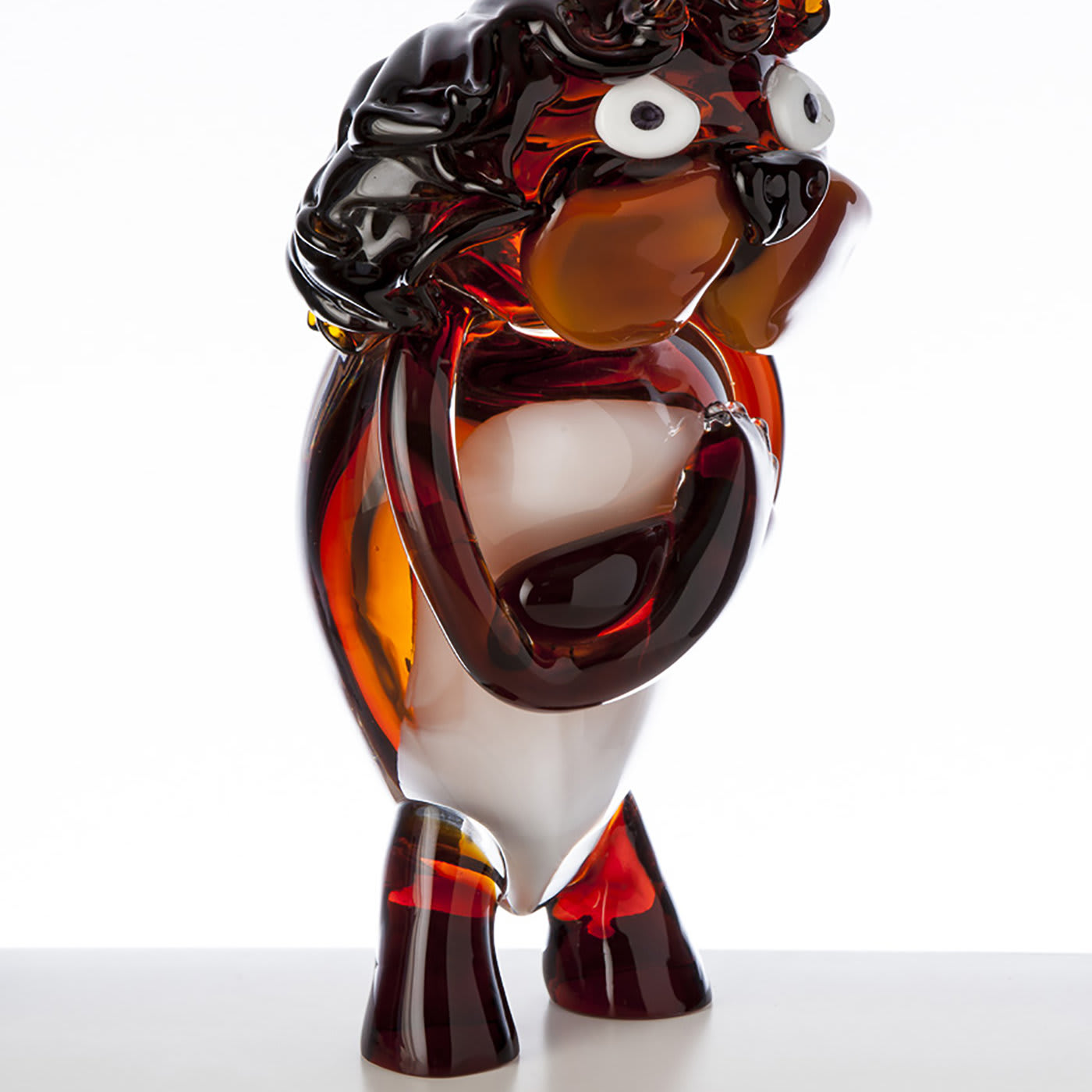 King Lion Pop Comic Sculpture - Wave Murano Glass by Roberto Beltrami