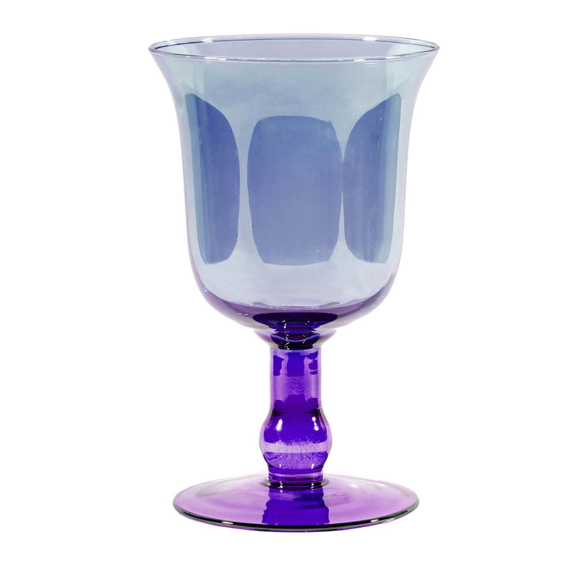 Jarrón mediano en forma de copa de color púrpura-azul - Vista principal