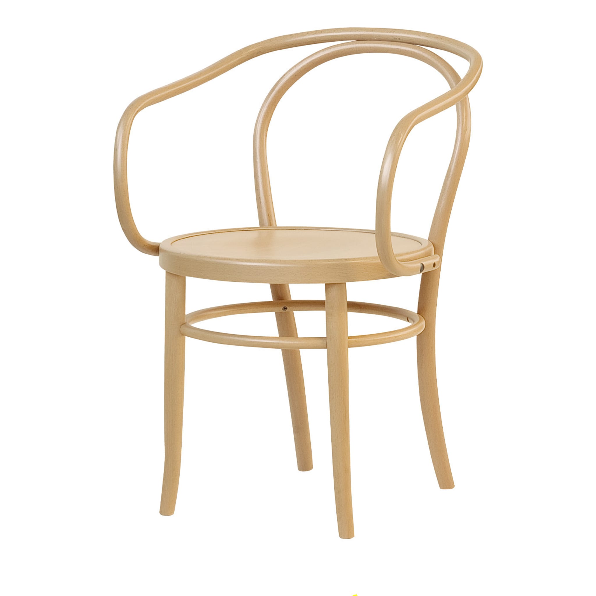 08 Beigefarbener Stuhl mit Armlehnen - Hauptansicht