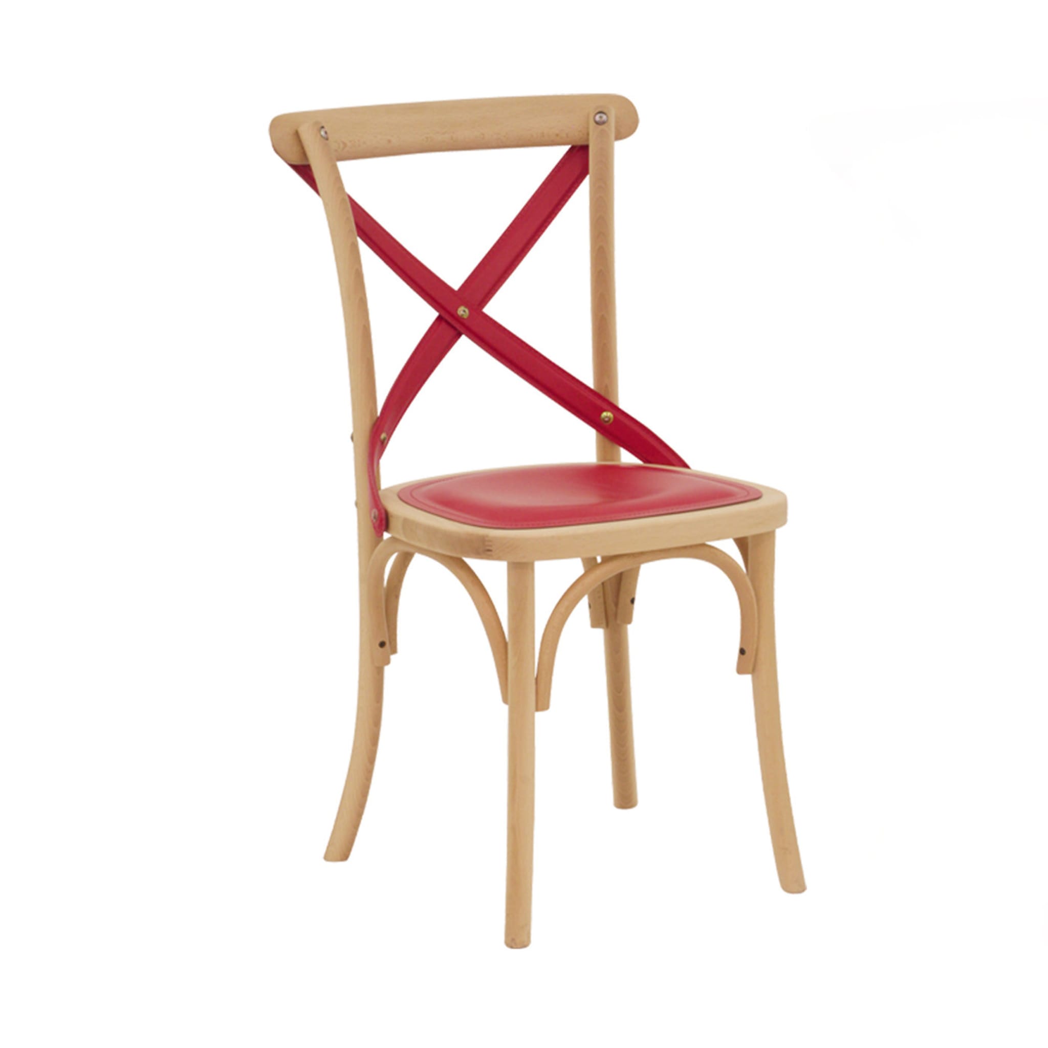 Ciao - Ensemble de 2 chaises en cuir rouge - Vue principale