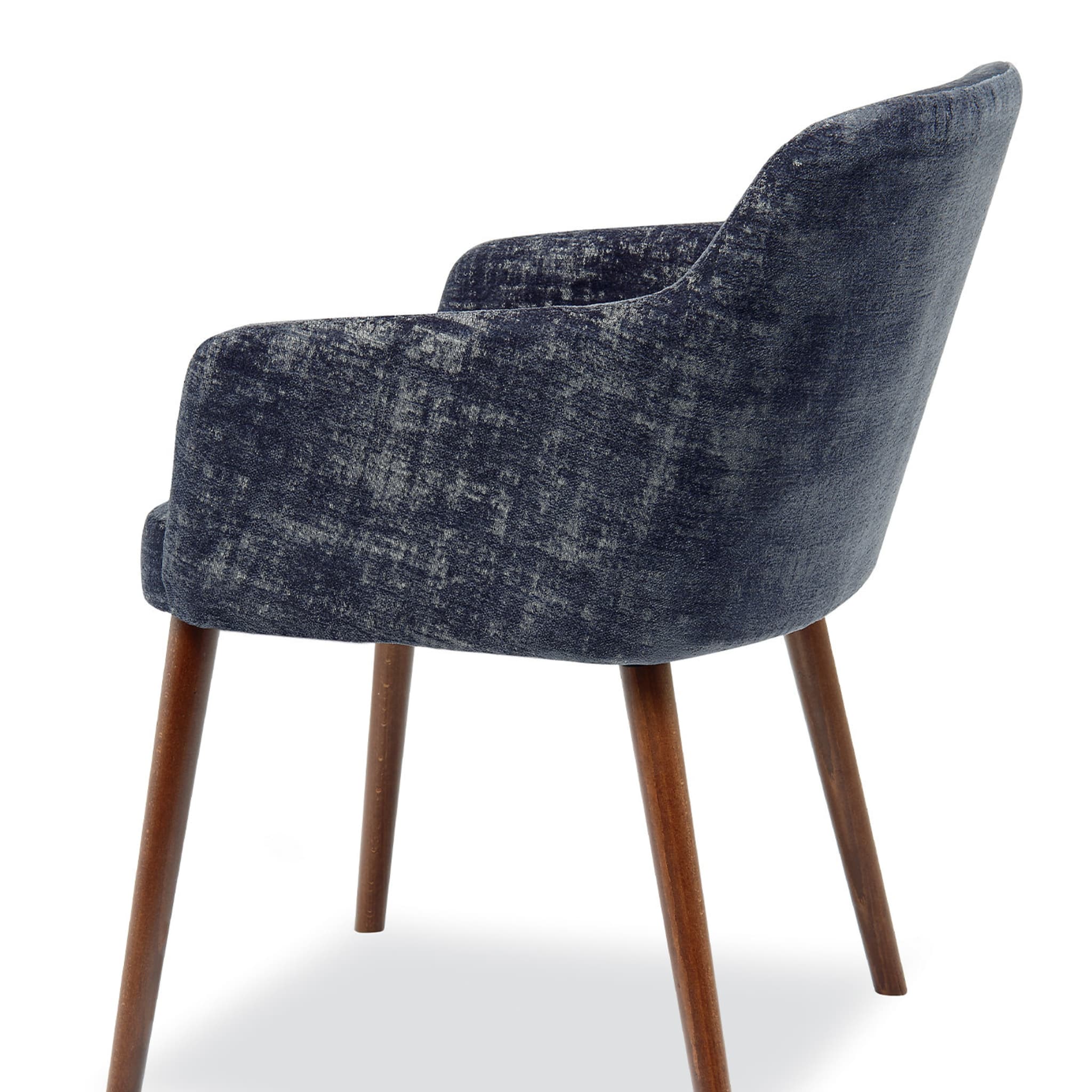 Walter Blue Wood Upholstered Fabric Armchair   - Alternative view 2