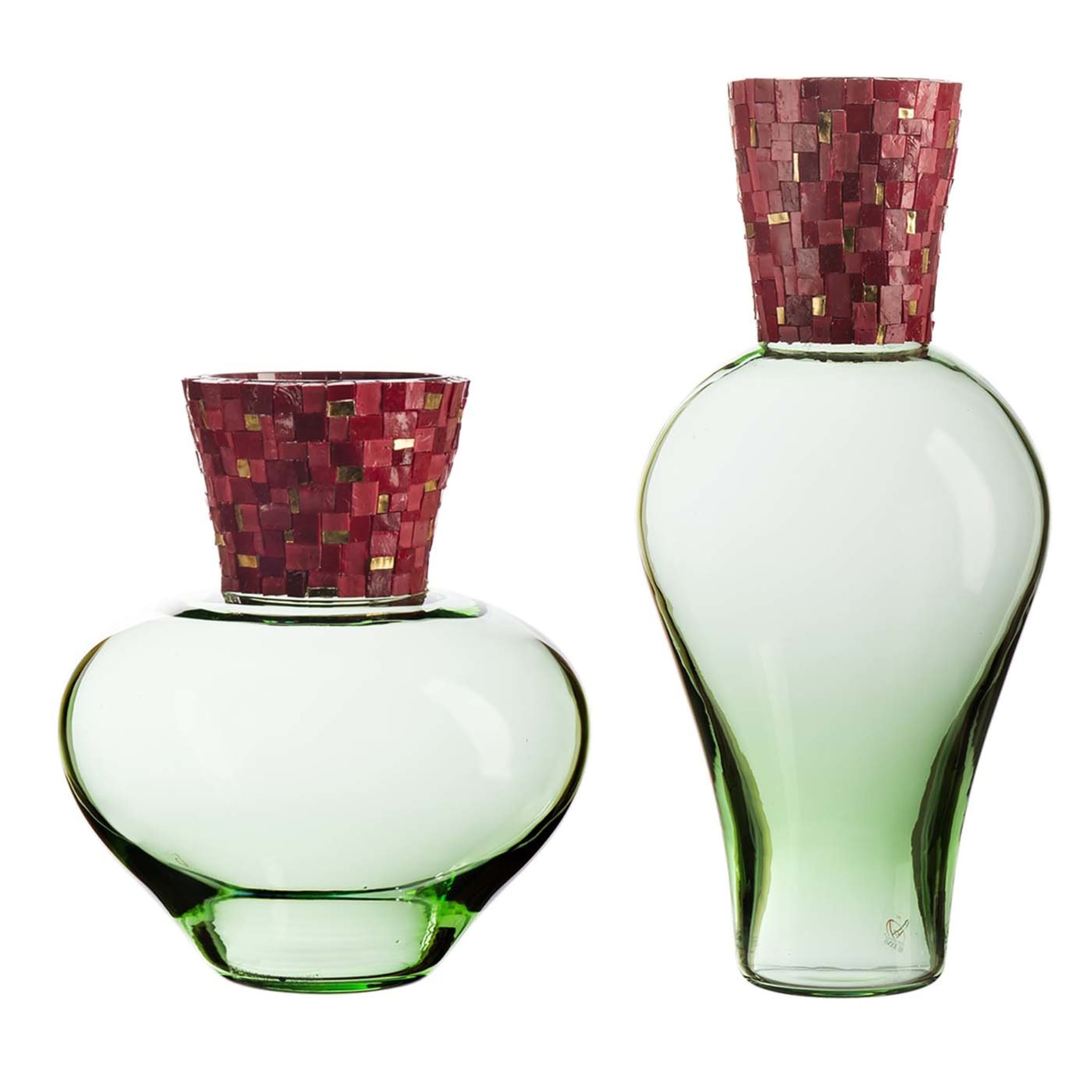 Vases Corona Diadema Vert et Rouge - Vue principale
