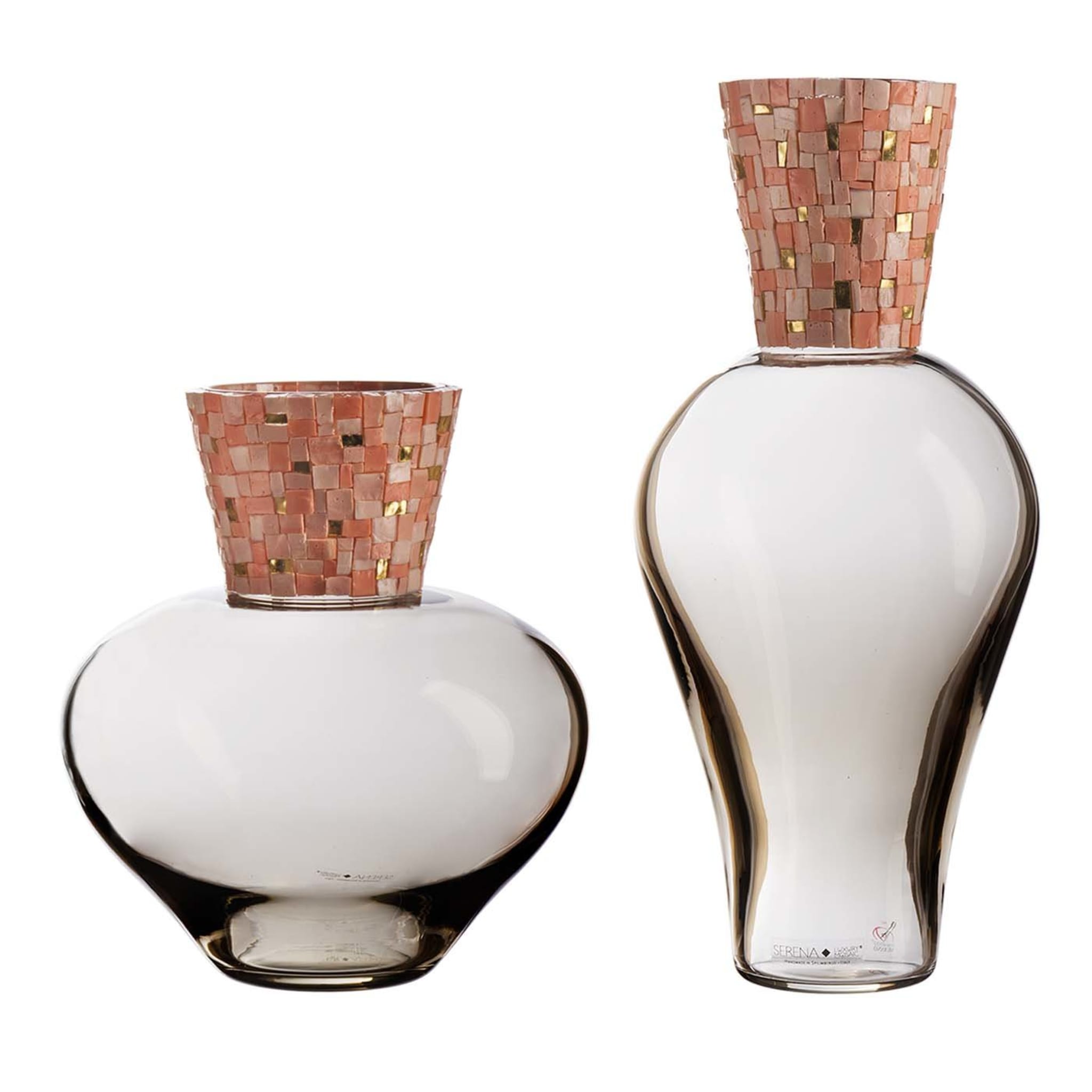 Vases Corona Diadema gris et rose - Vue principale