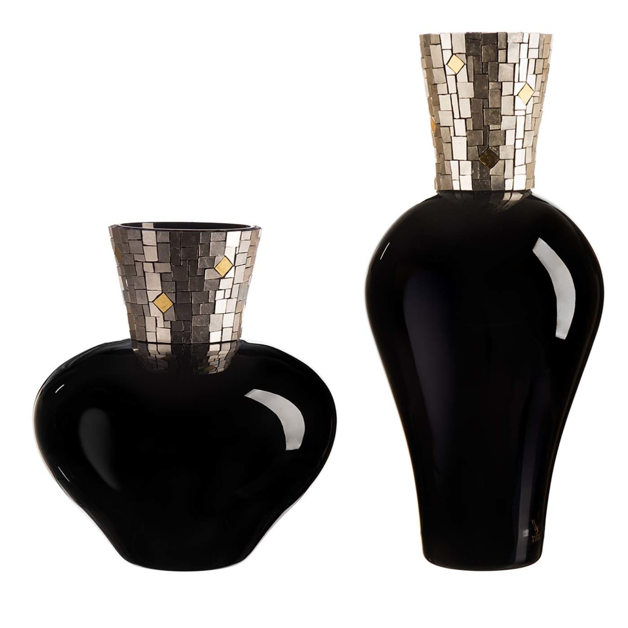 Corona Diadema Vases Black and White Gold - Main view