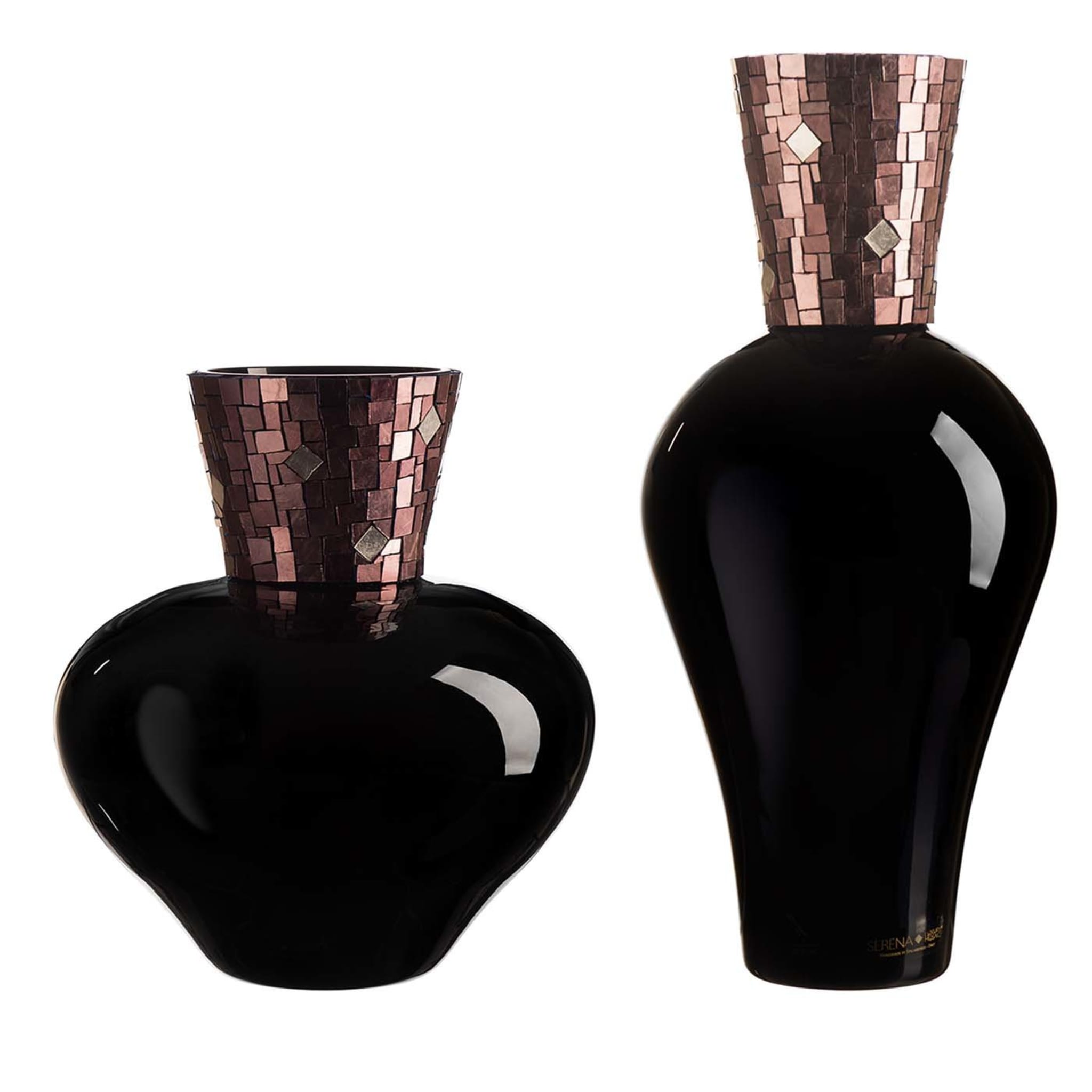 Vases Corona Diadema noir, violet et or - Vue principale