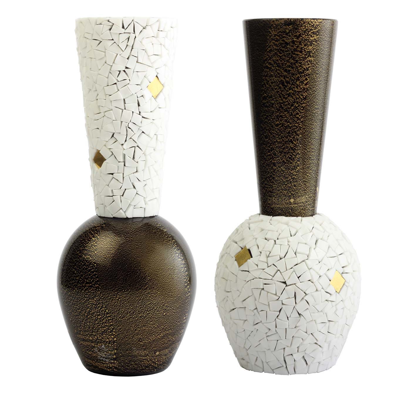 Nerobianco B Vases Serena Luxury Mosaic | Artemest