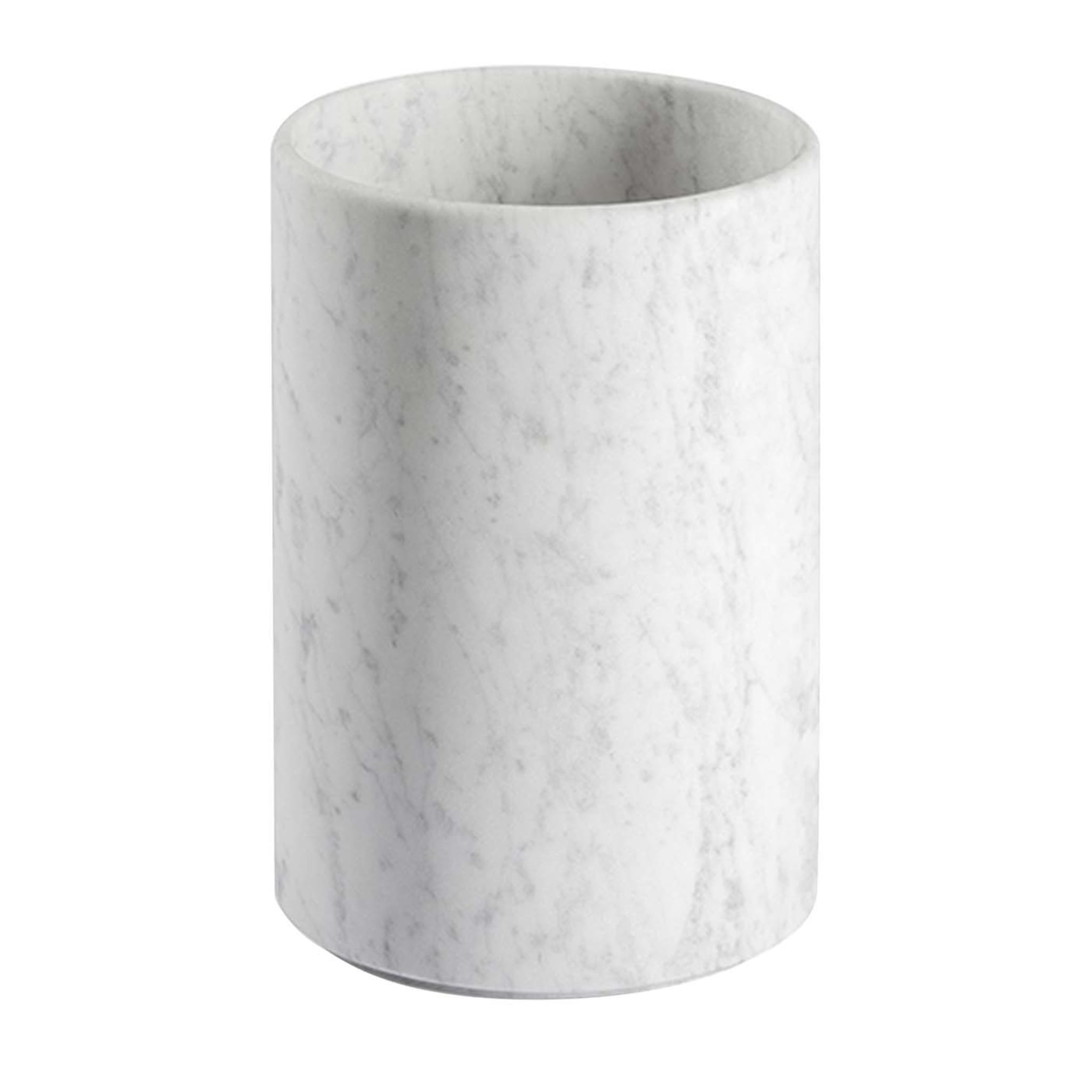 Ellipse Large Carrara Marble Container - Main view
