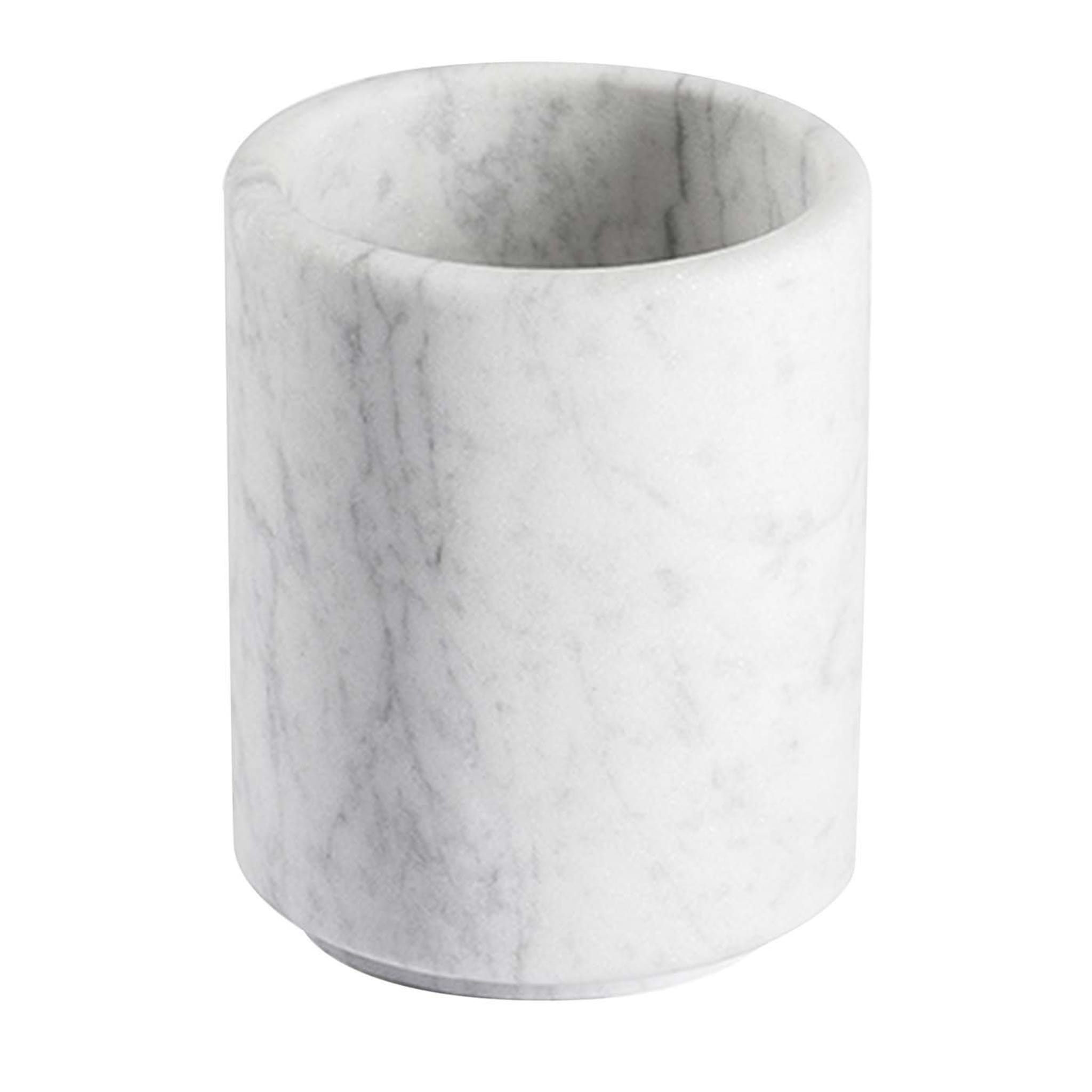 Ellipse Small Carrara Marble Container - Main view
