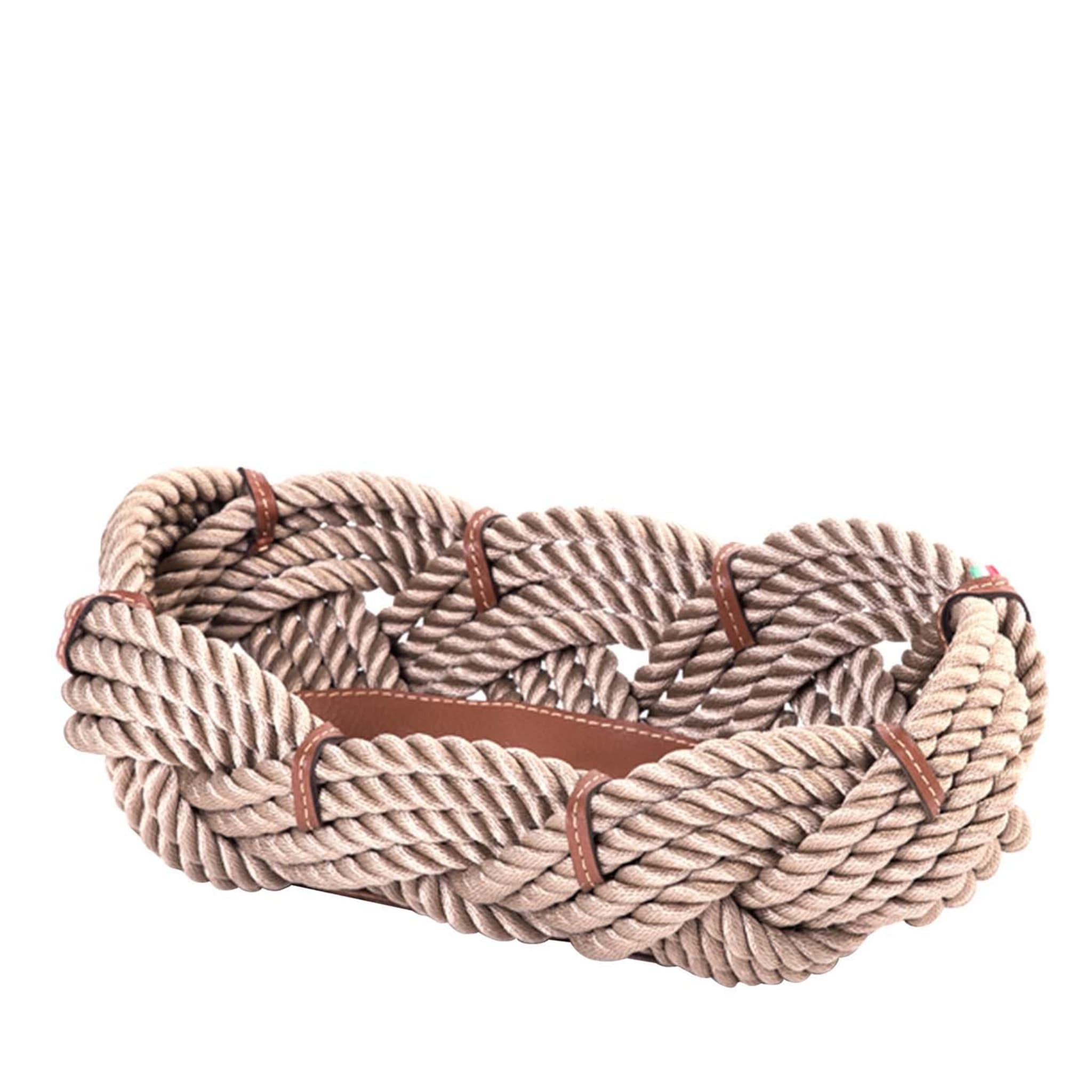Beige Oval Rope Basket - Main view
