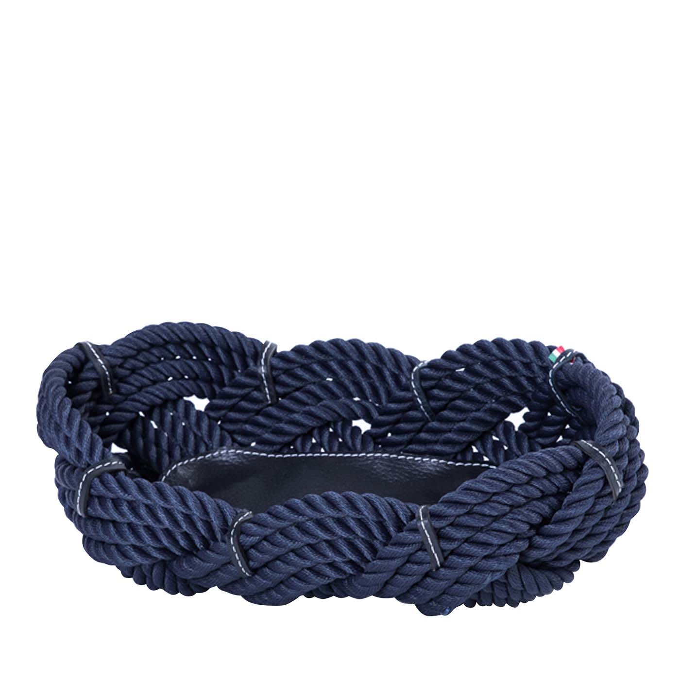 Oval Blue Rope Basket - Marricreo