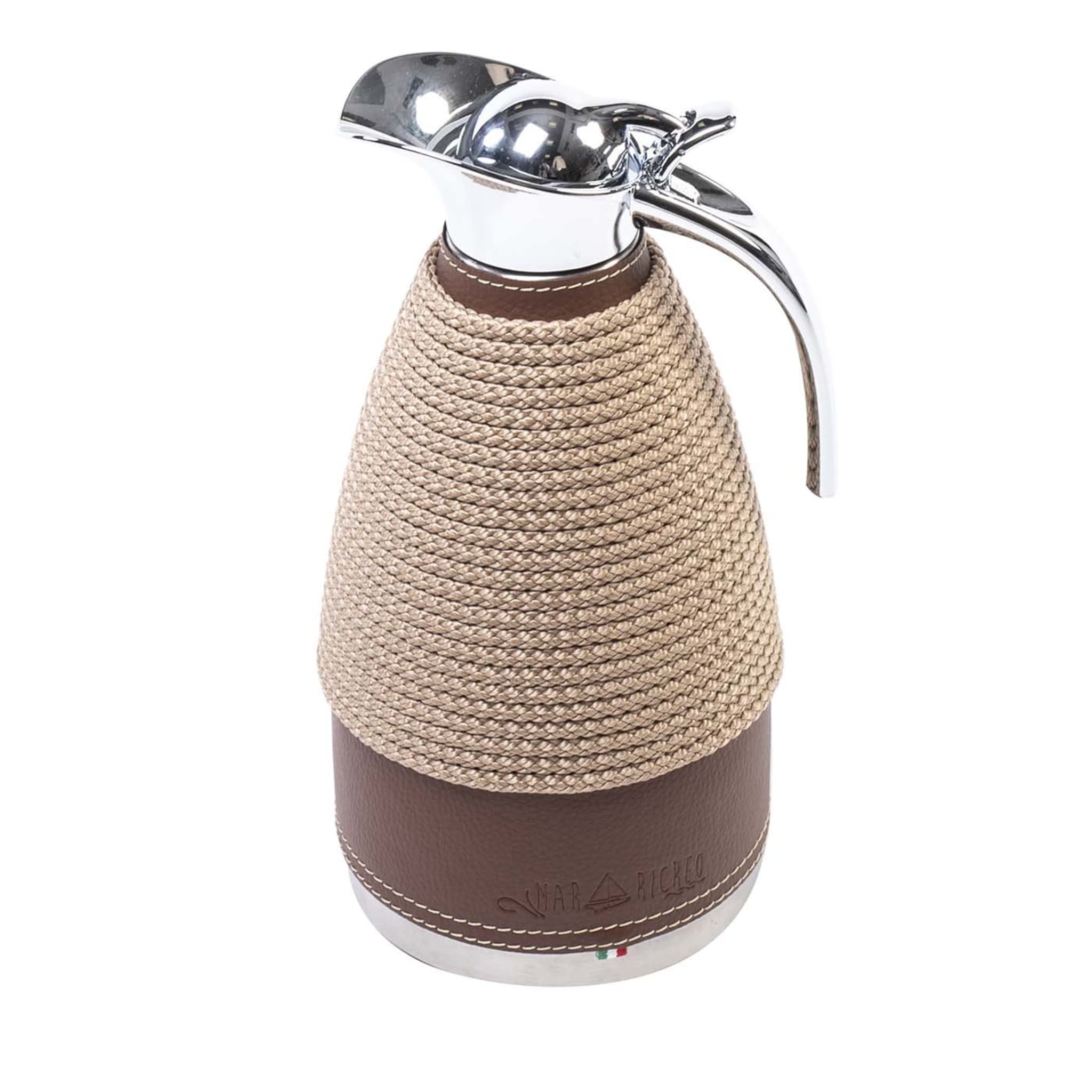 Large Beige Steel Thermos - Main view