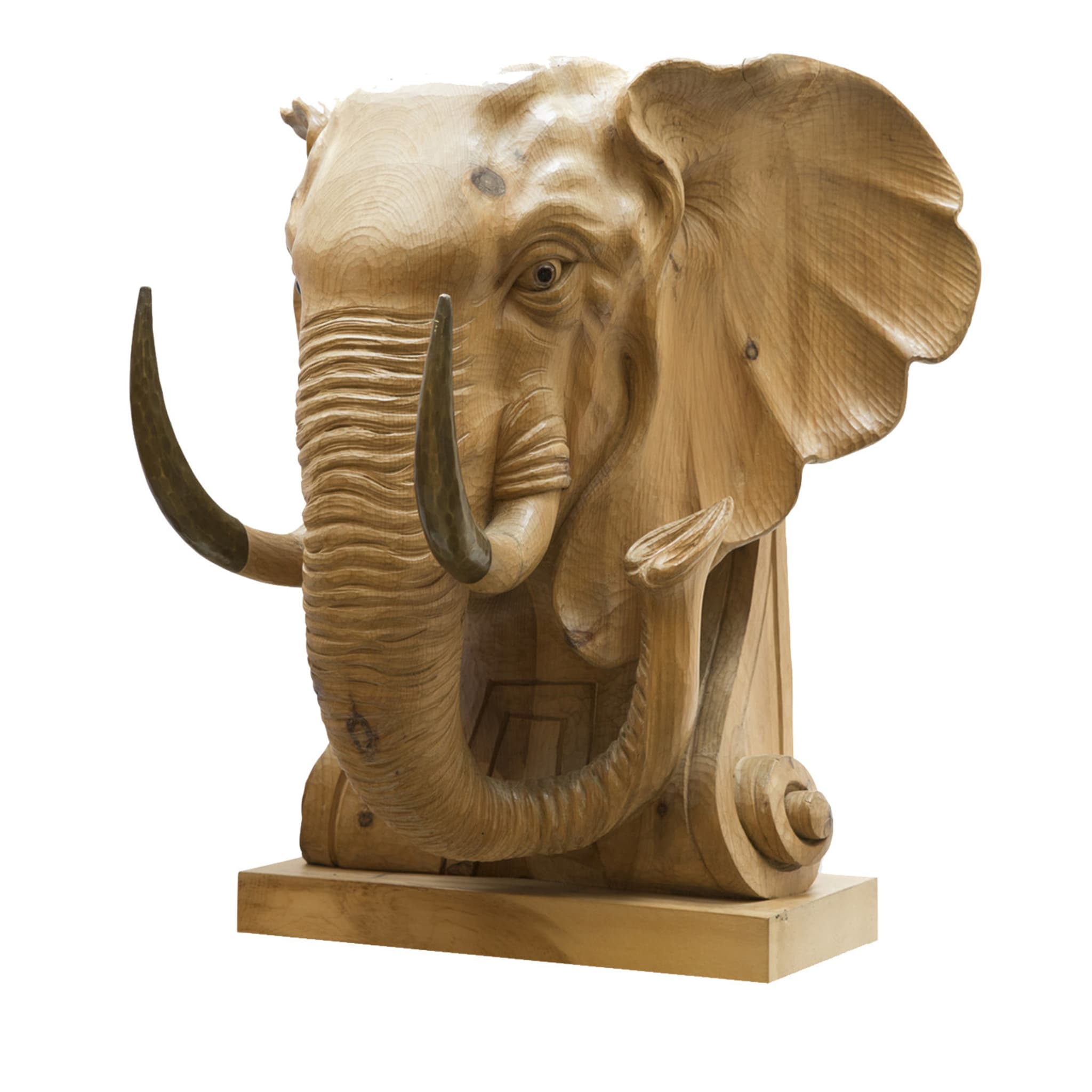 Elefante Il Magnifico Wood Sculpture - Main view