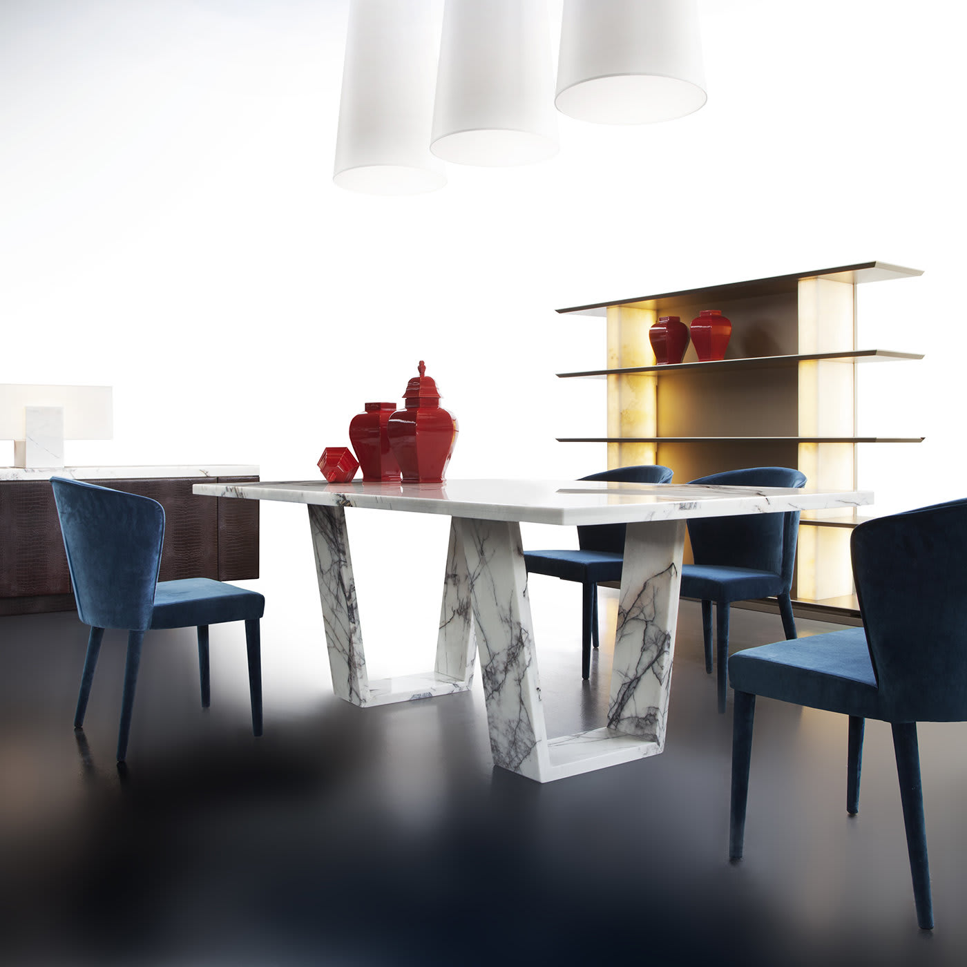 Sunny Marble Dining Table by Giorgio Soressi - Lenzi