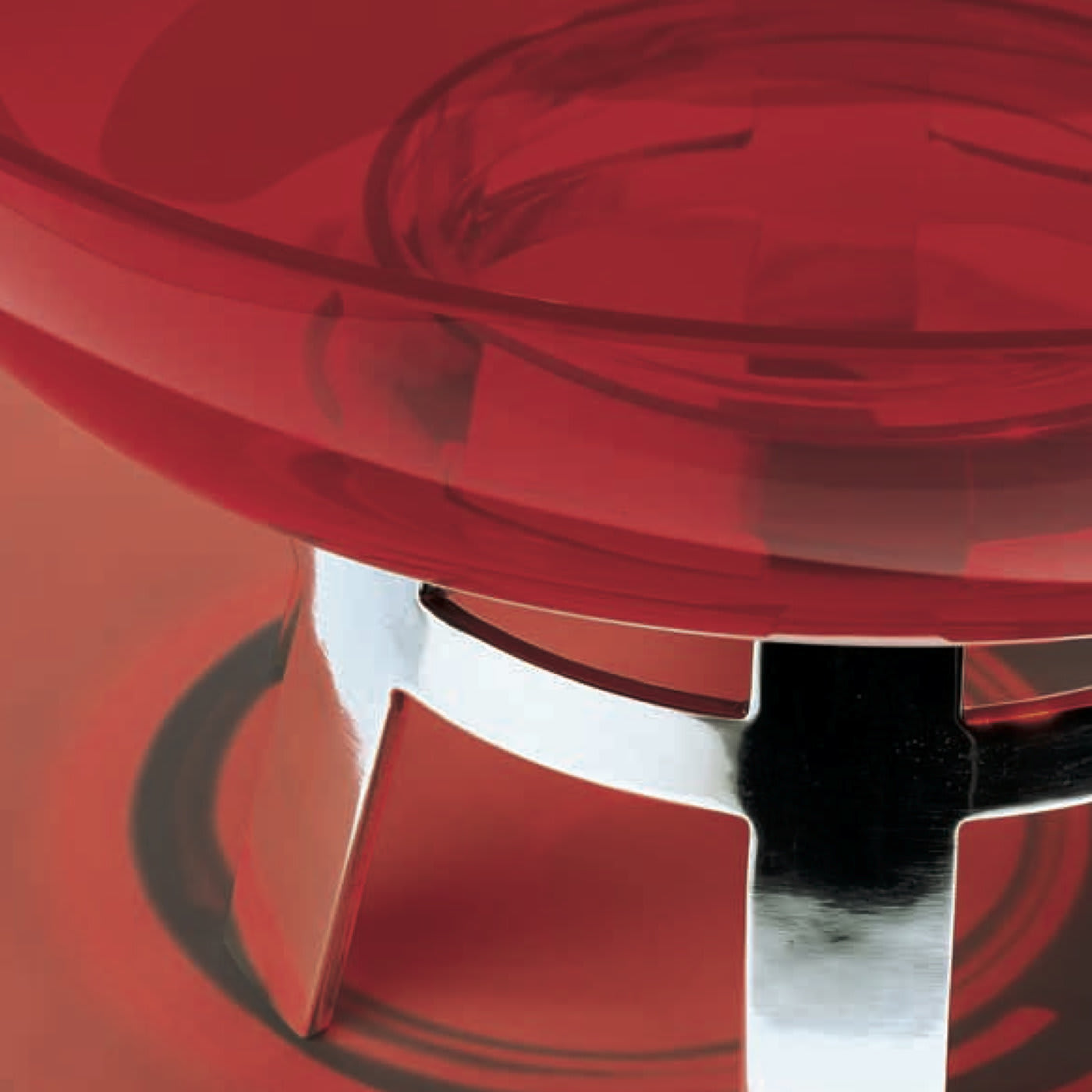 Round Table Limited Edition Red Centerpiece by Ettore Sottsass - Serafino Zani